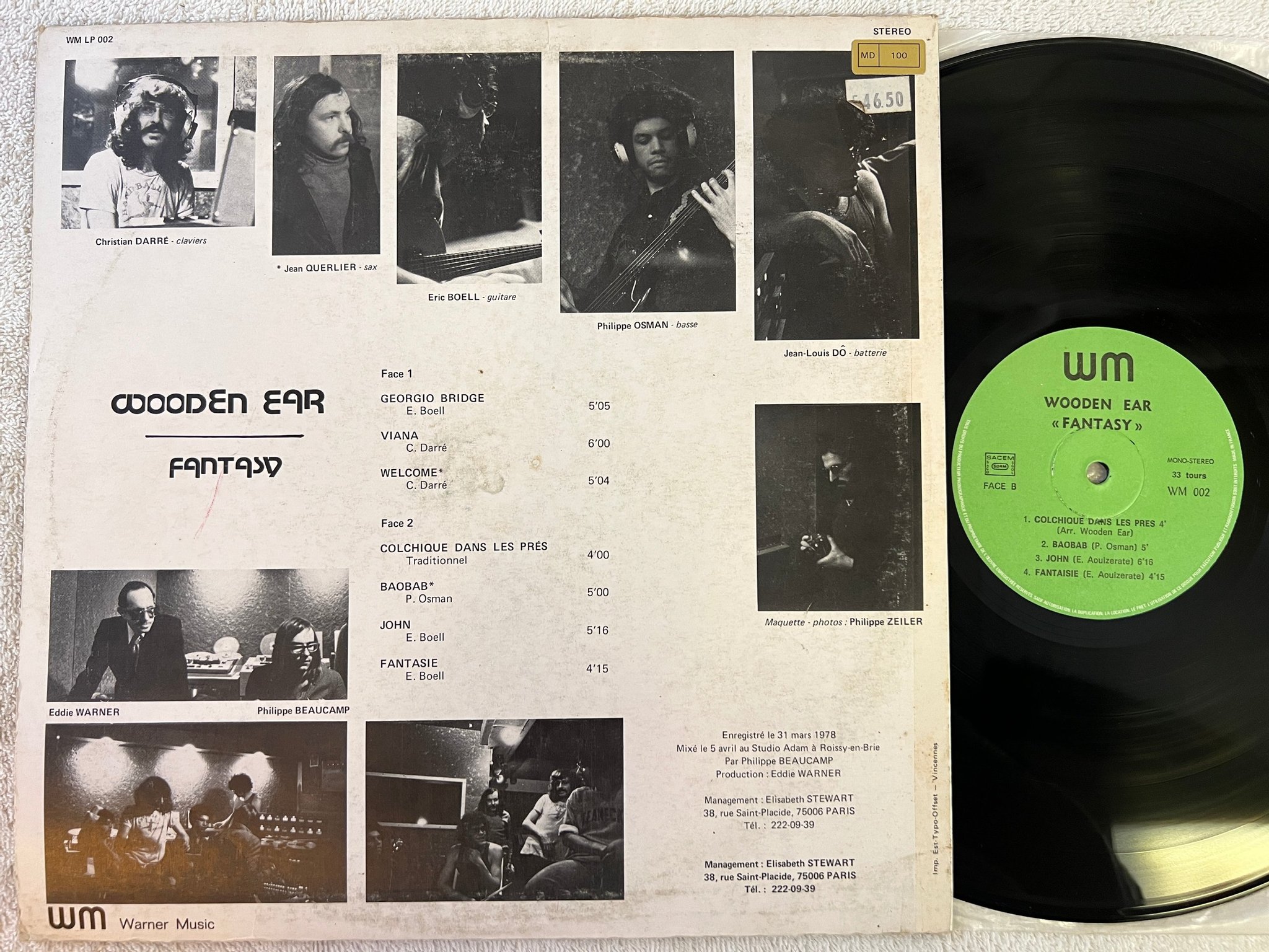 Omslagsbild för skivan WOODEN EAR fantasy LP -78 Fra WM 002 jazz-funk