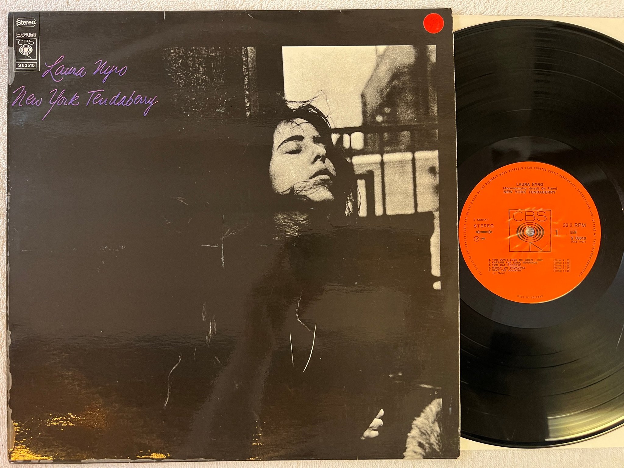 Omslagsbild för skivan LAURA NYRO New York tendaberry LP -69 Hol CBS S 63510