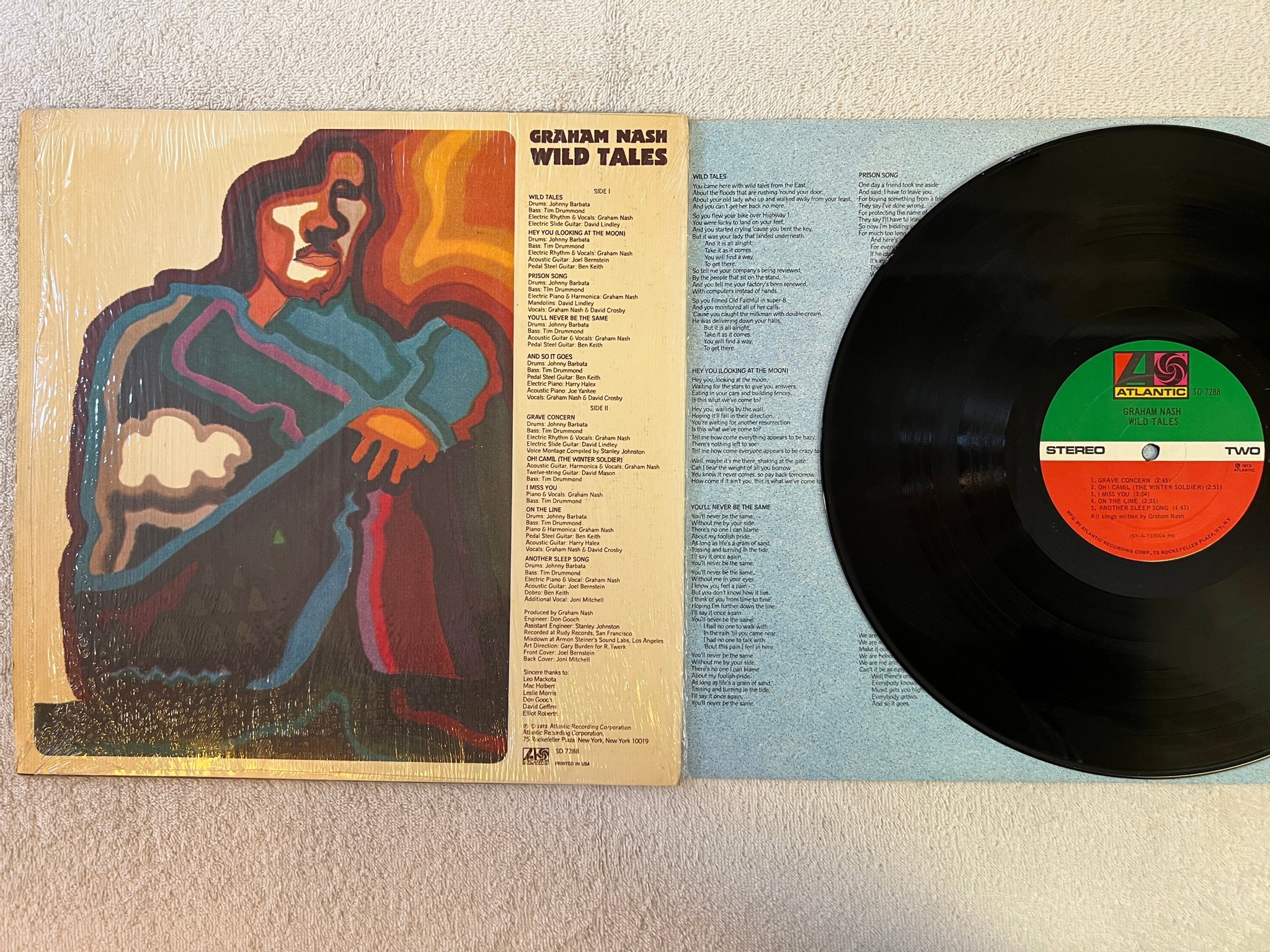 Omslagsbild för skivan GRAHAM NASH wild tales LP -73 US ATLANTIC SD 7288