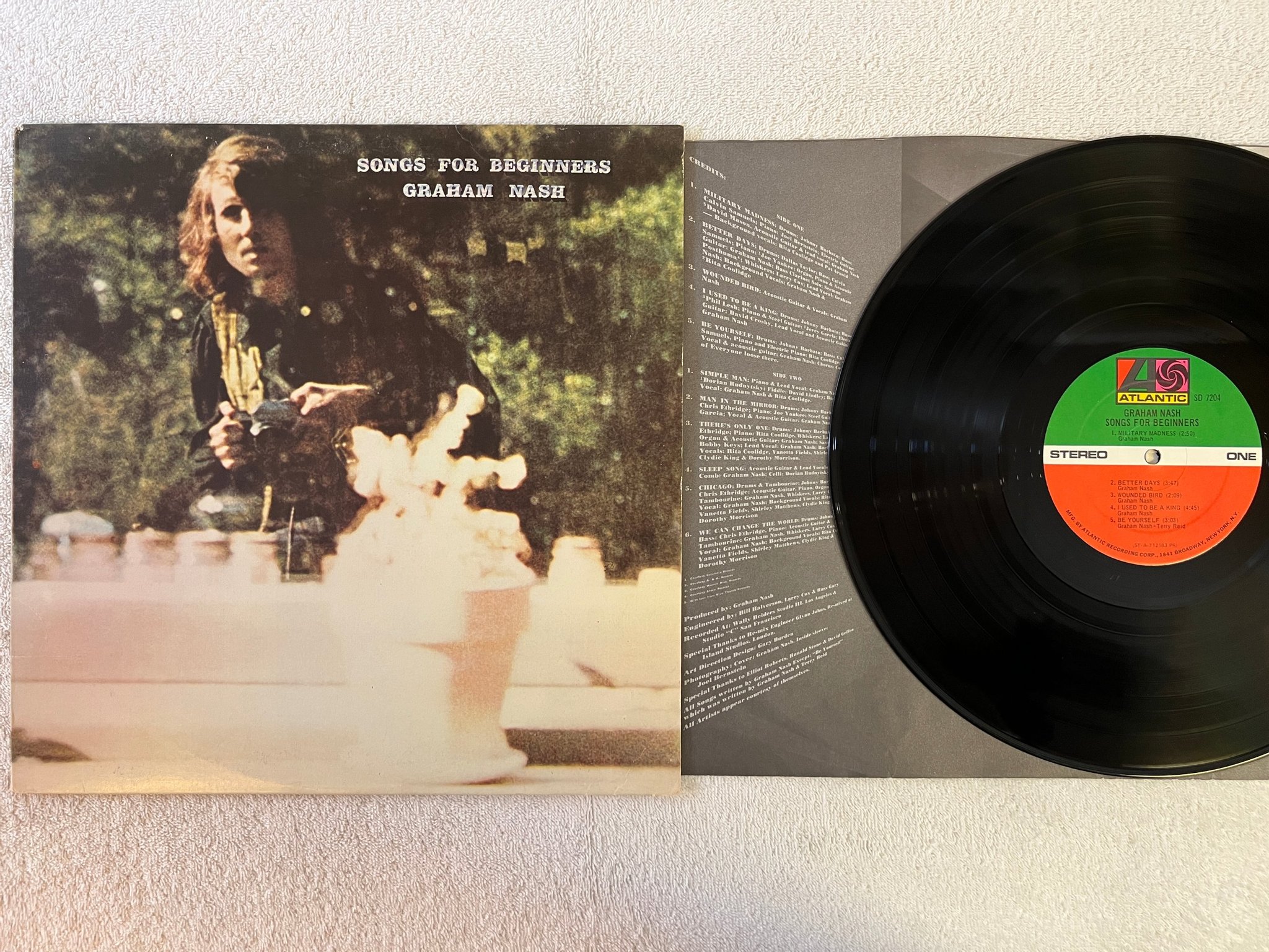 Omslagsbild för skivan GRAHAM NASH songs for beginners LP US ATLANTIC SD 7204