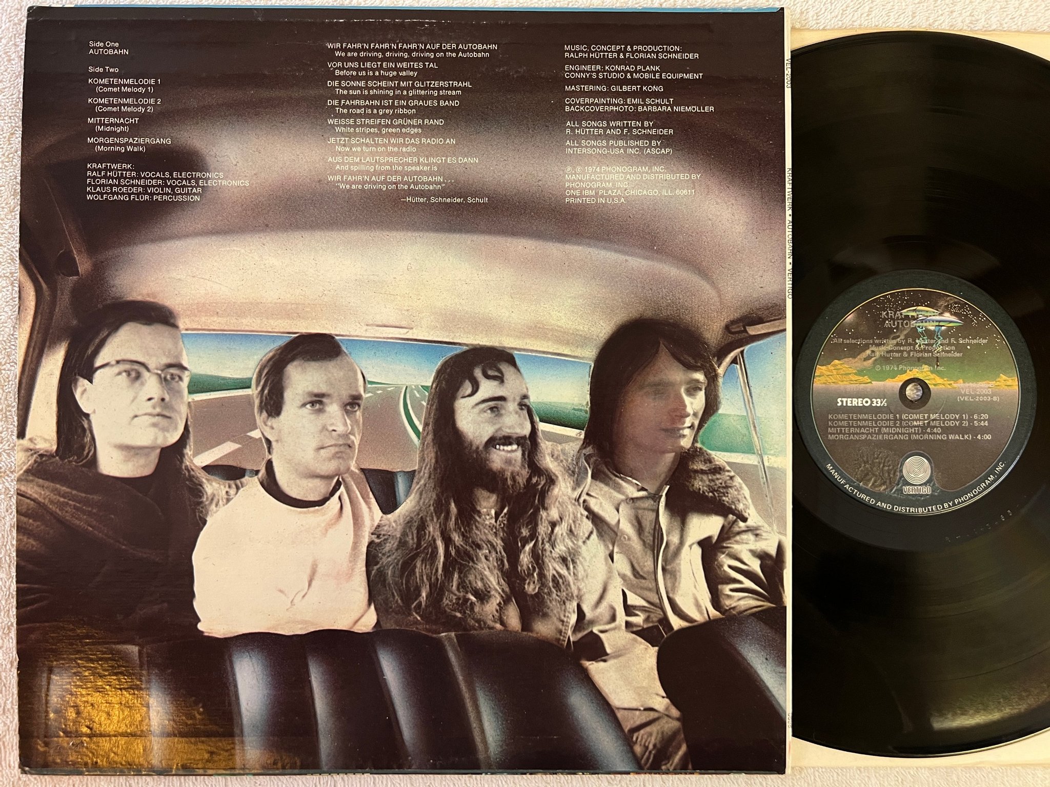 Omslagsbild för skivan KRAFTWERK autobahn LP -74 US VERTIGO VEL 2003