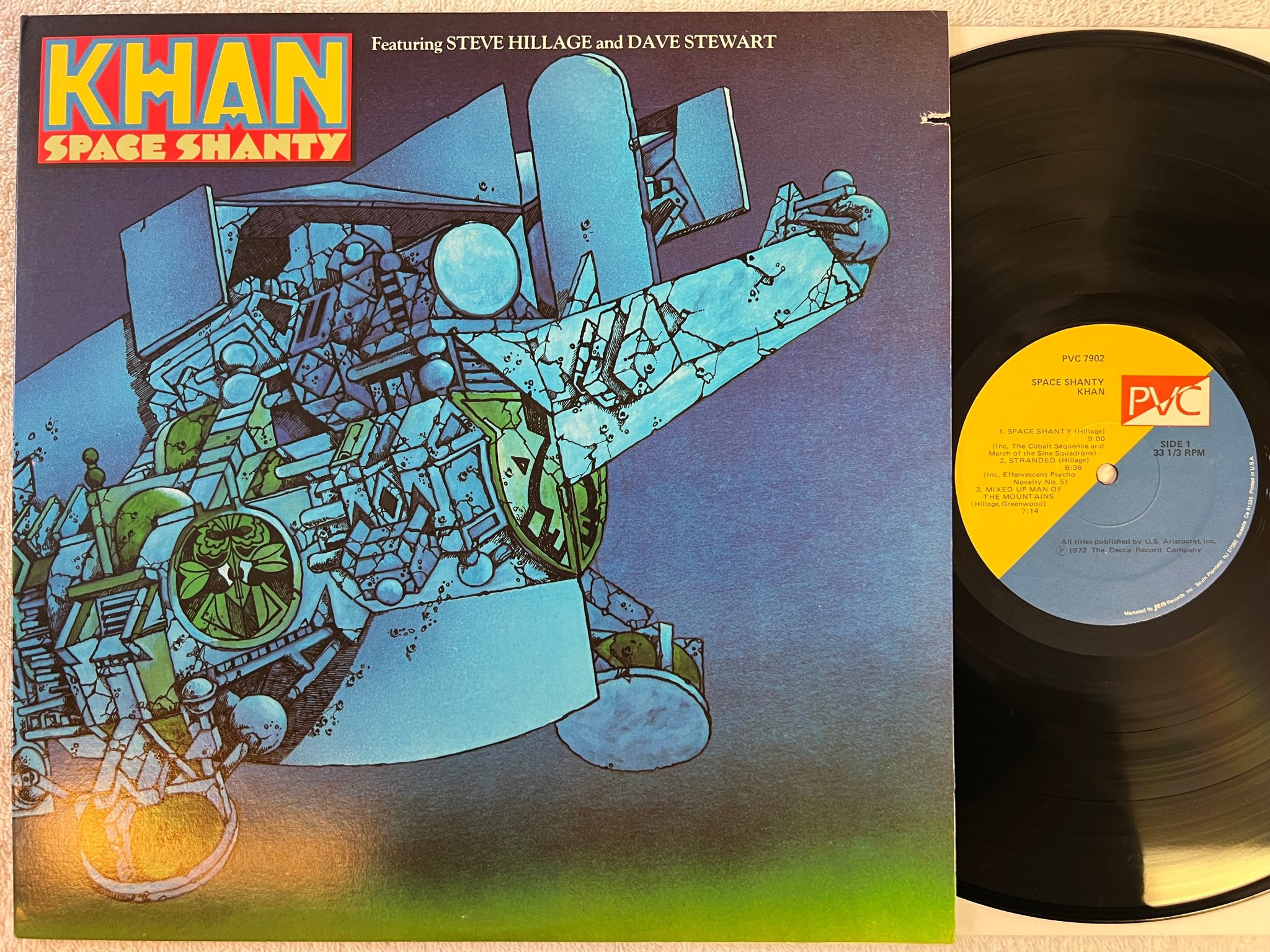 Omslagsbild för skivan KHAN space shanty LP -72/78 US PVC 7902 rare psych rock 