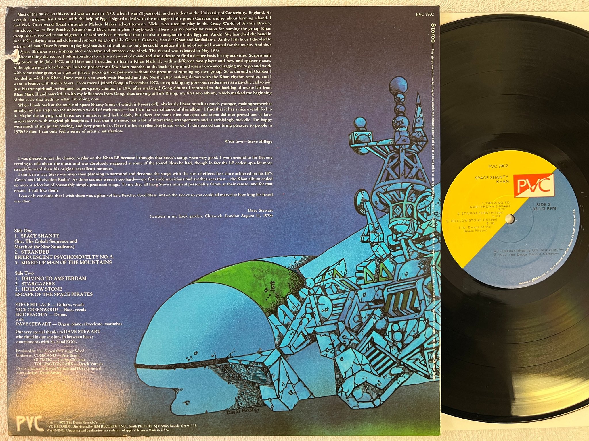Omslagsbild för skivan KHAN space shanty LP -72/78 US PVC 7902 rare psych rock 