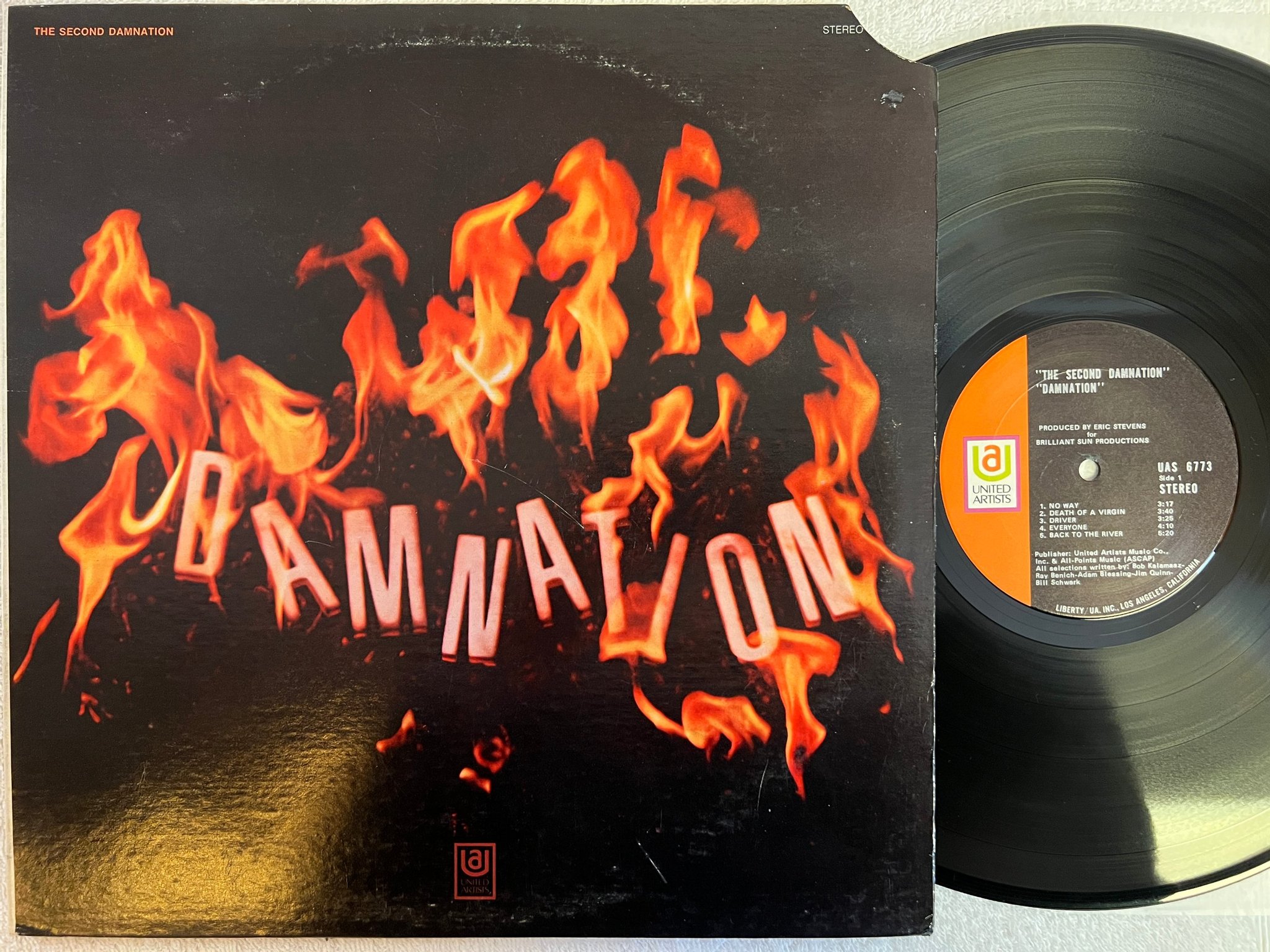 Omslagsbild för skivan DAMNATION OF ADAM BLESSING the second damnation LP -70 US UAS 6773 acid rock
