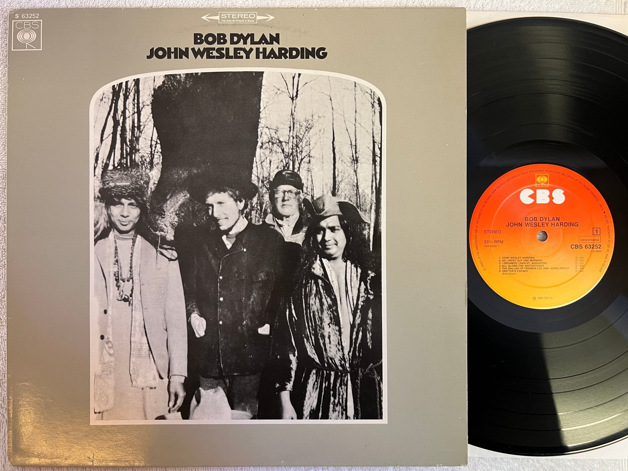 Omslagsbild för skivan BOB DYLAN John Wesley Harding LP  Hol CBS 63252