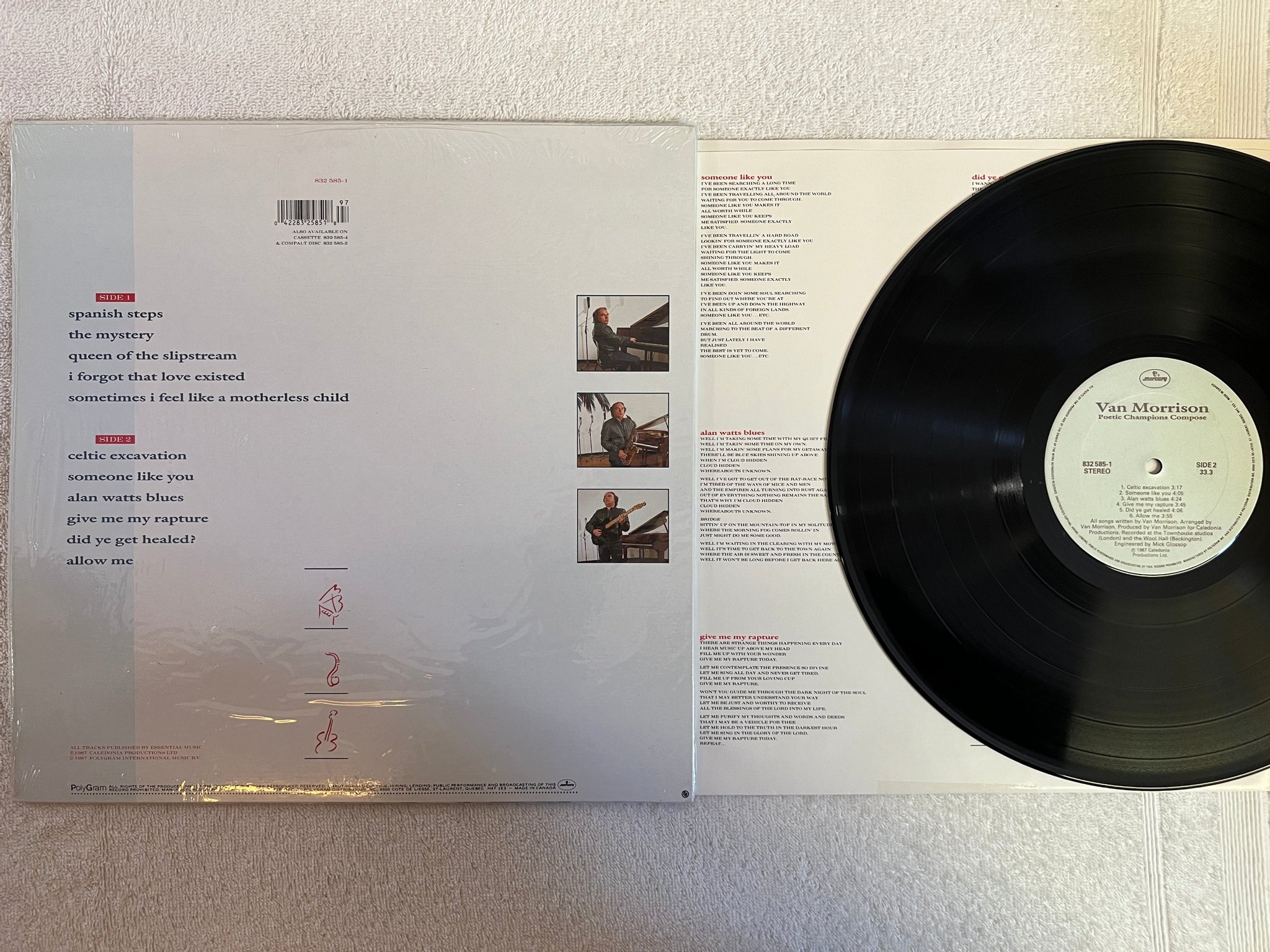 Omslagsbild för skivan VAN MORRISON Poetic Champions Compose LP -87 Can MERCURY 832 585-1