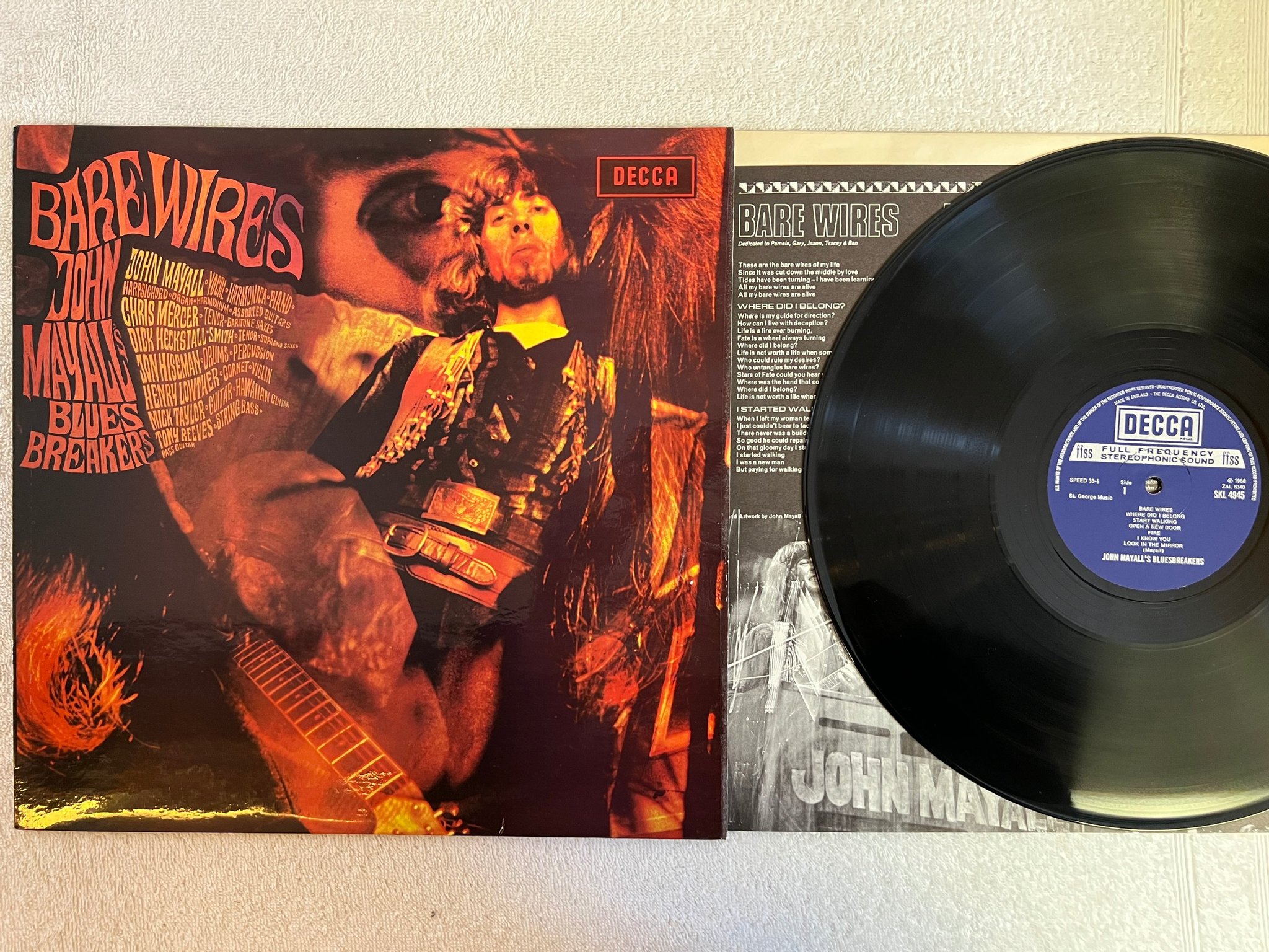 Omslagsbild för skivan JOHN MAYALL barb wires LP -68 UK DECCA SKL 4945