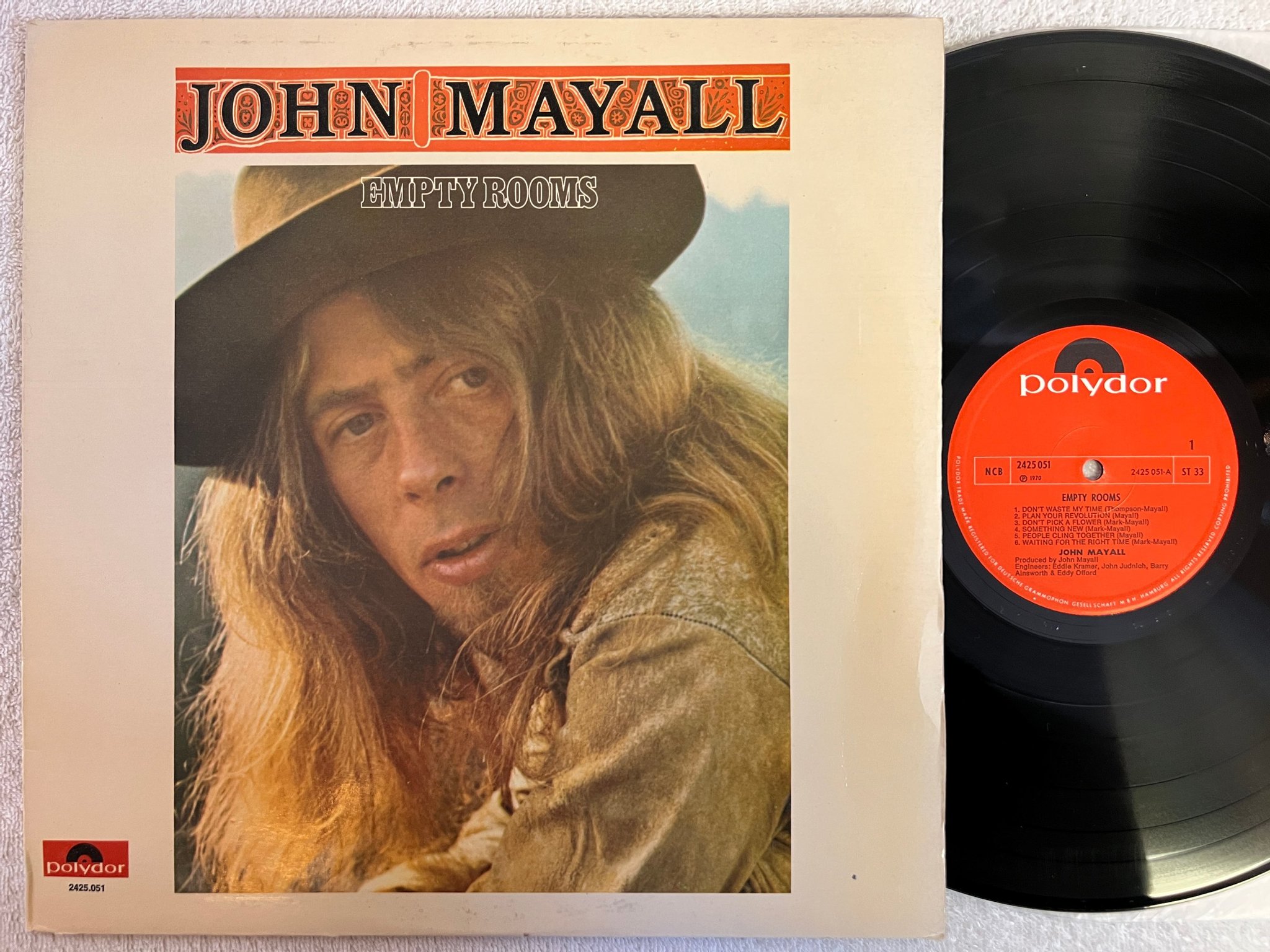 Omslagsbild för skivan JOHN MAYALL empty rooms LP -70 ncb POLYDOR 2425 051