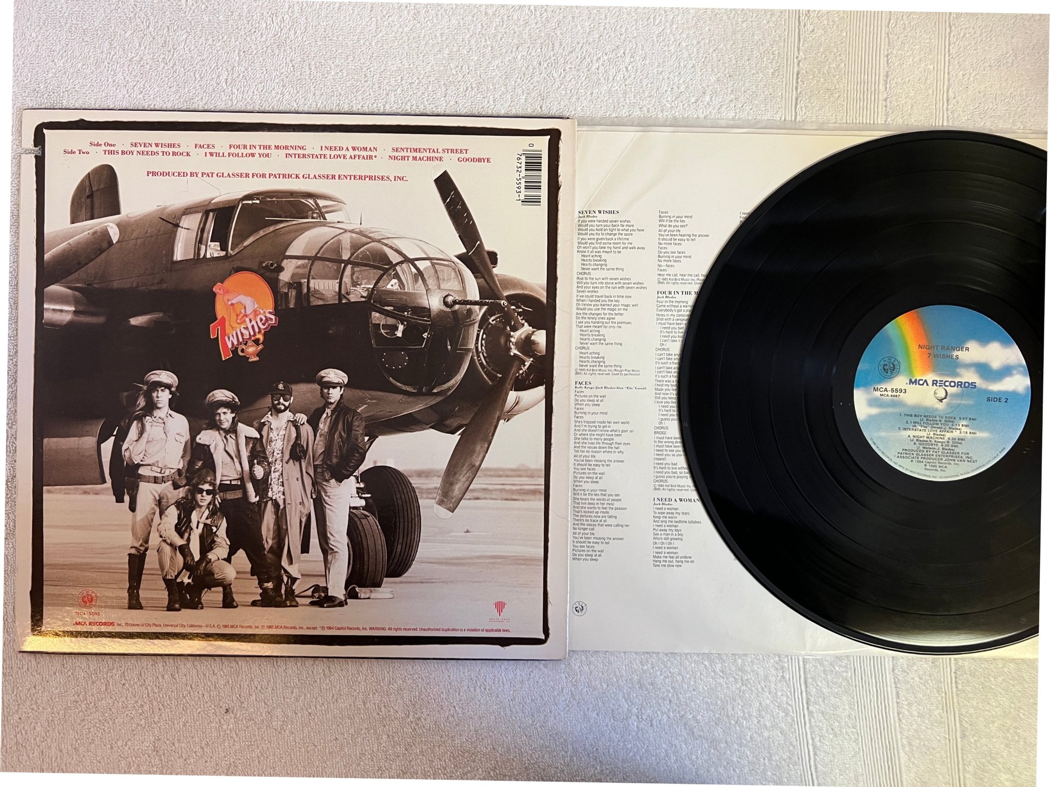 Omslagsbild för skivan NIGHT RANGER 7 Wishes LP -85 US MCA 5593