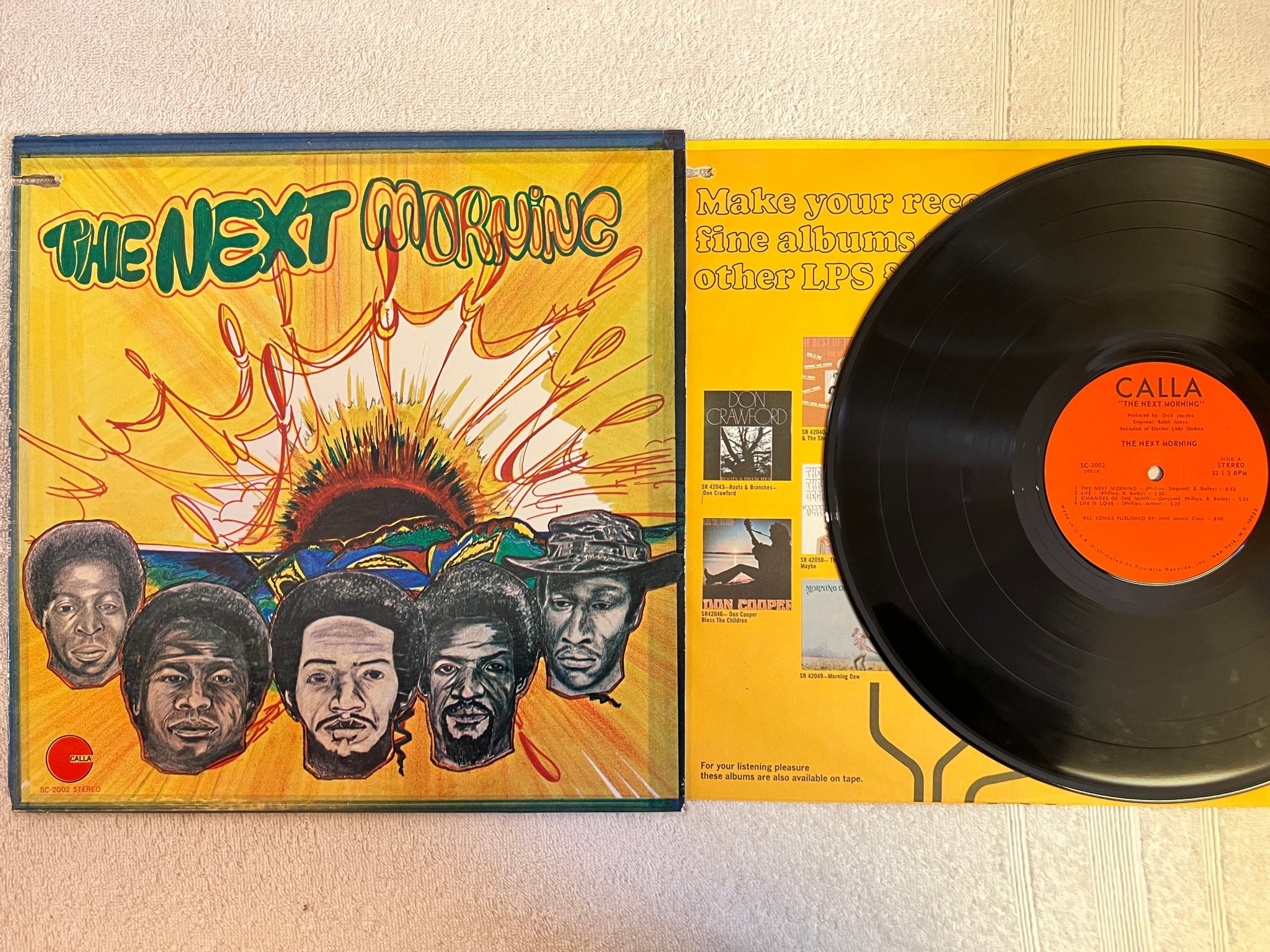 Omslagsbild för skivan THE NEXT MORNING s/t LP -71 US CALLA SC-2002 psych rock / funk RARE !!