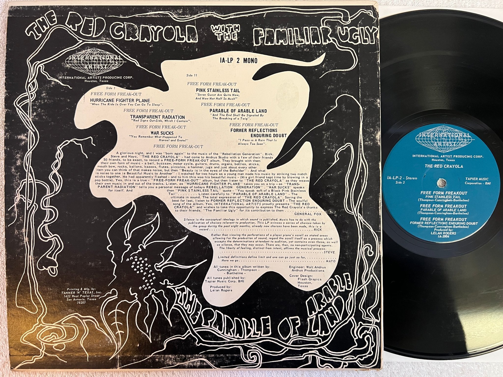 Omslagsbild för skivan THE RED CRAYOLA The Parable Of Arable Land LP -67 US og 1A-LP-2 * rare psych *
