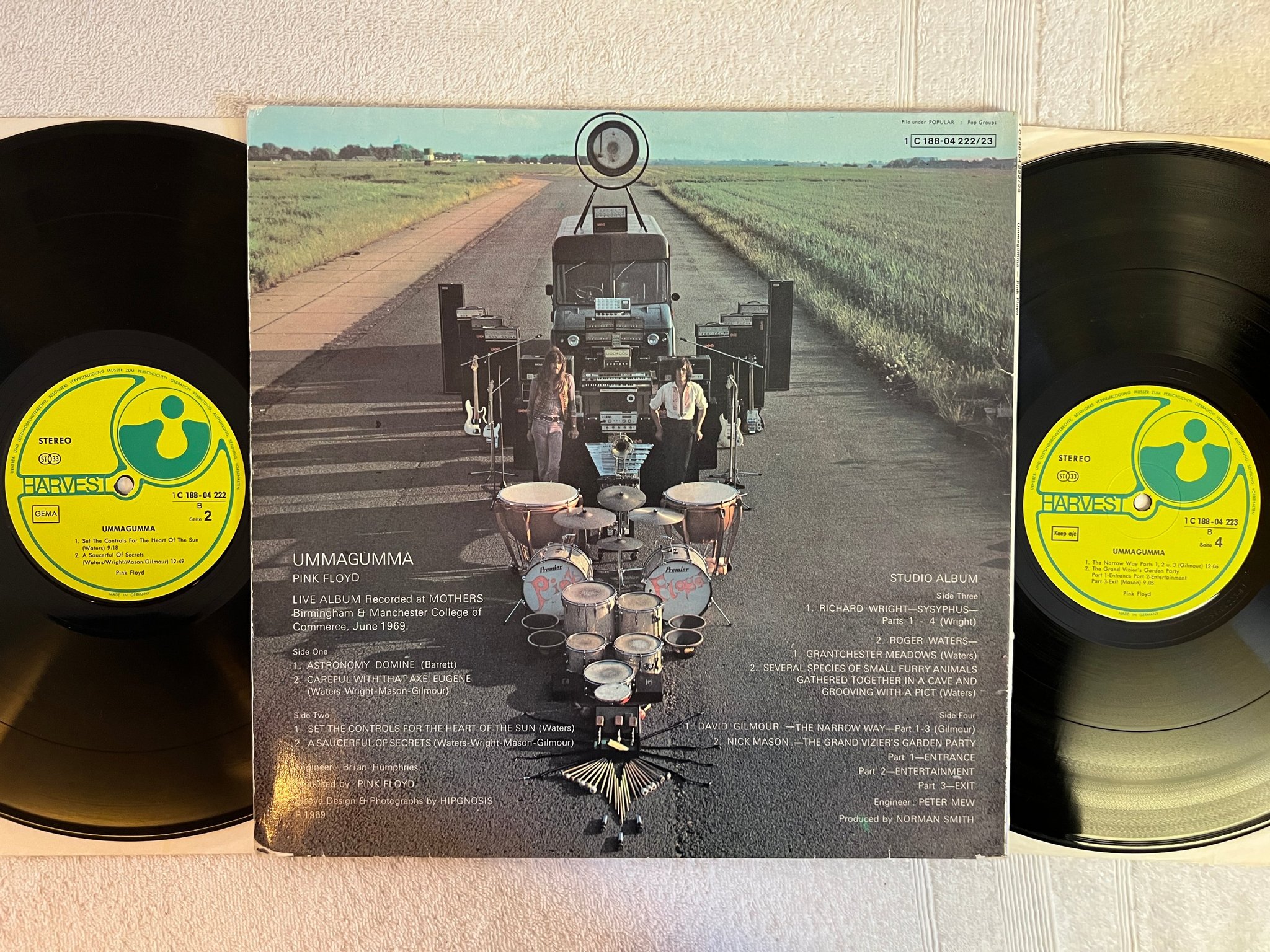 Omslagsbild för skivan PINK FLOYD ummagumma 2xLP re Ger HARVEST 1C 088-04223