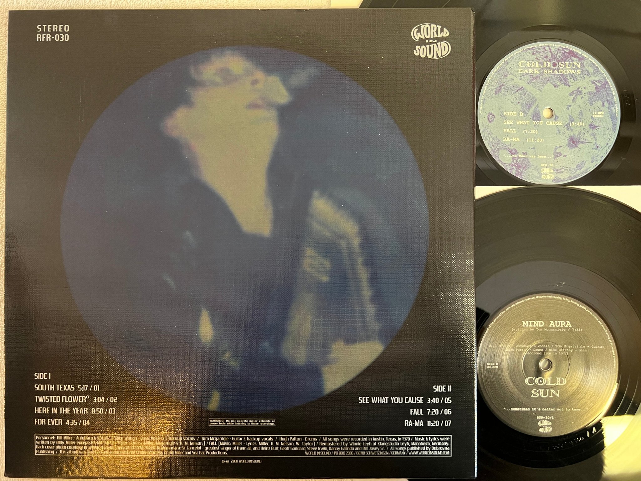 Omslagsbild för skivan COLD SUN Dark Shadows LP + 10" Ger 2008 WORLD IN SOUND RFR 030 psych 