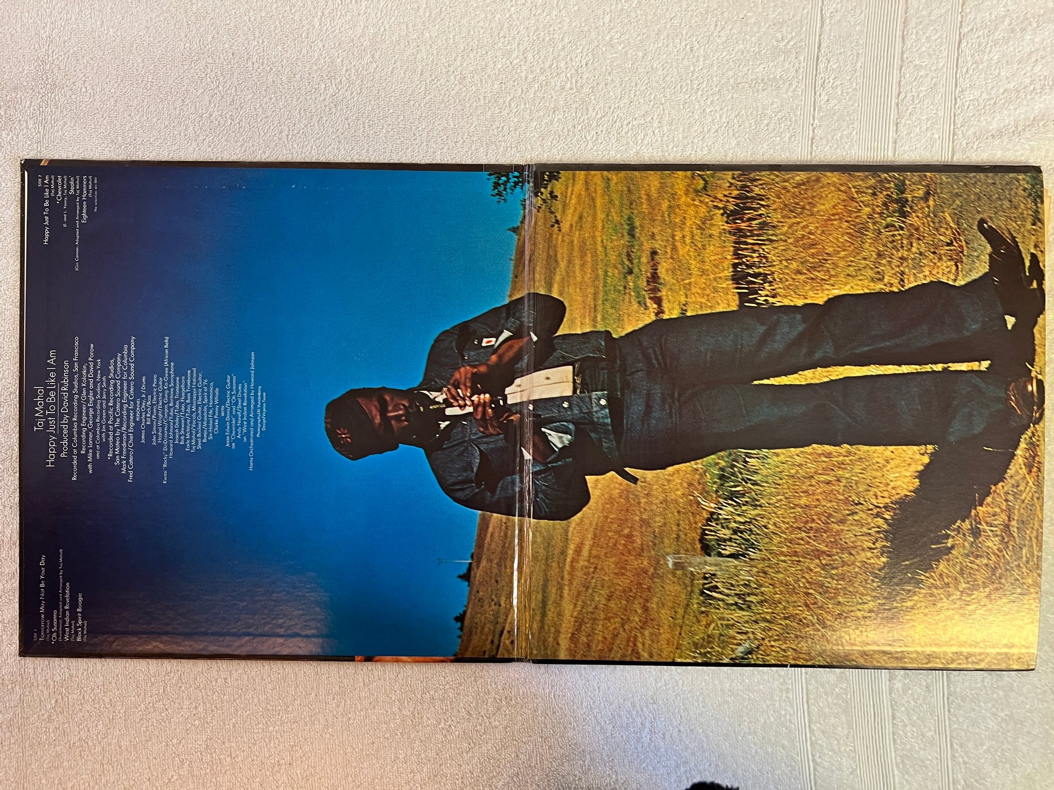 Omslagsbild för skivan TAJ MAHAL happy just to be like I am LP -71 US COLUMBIA C 30767