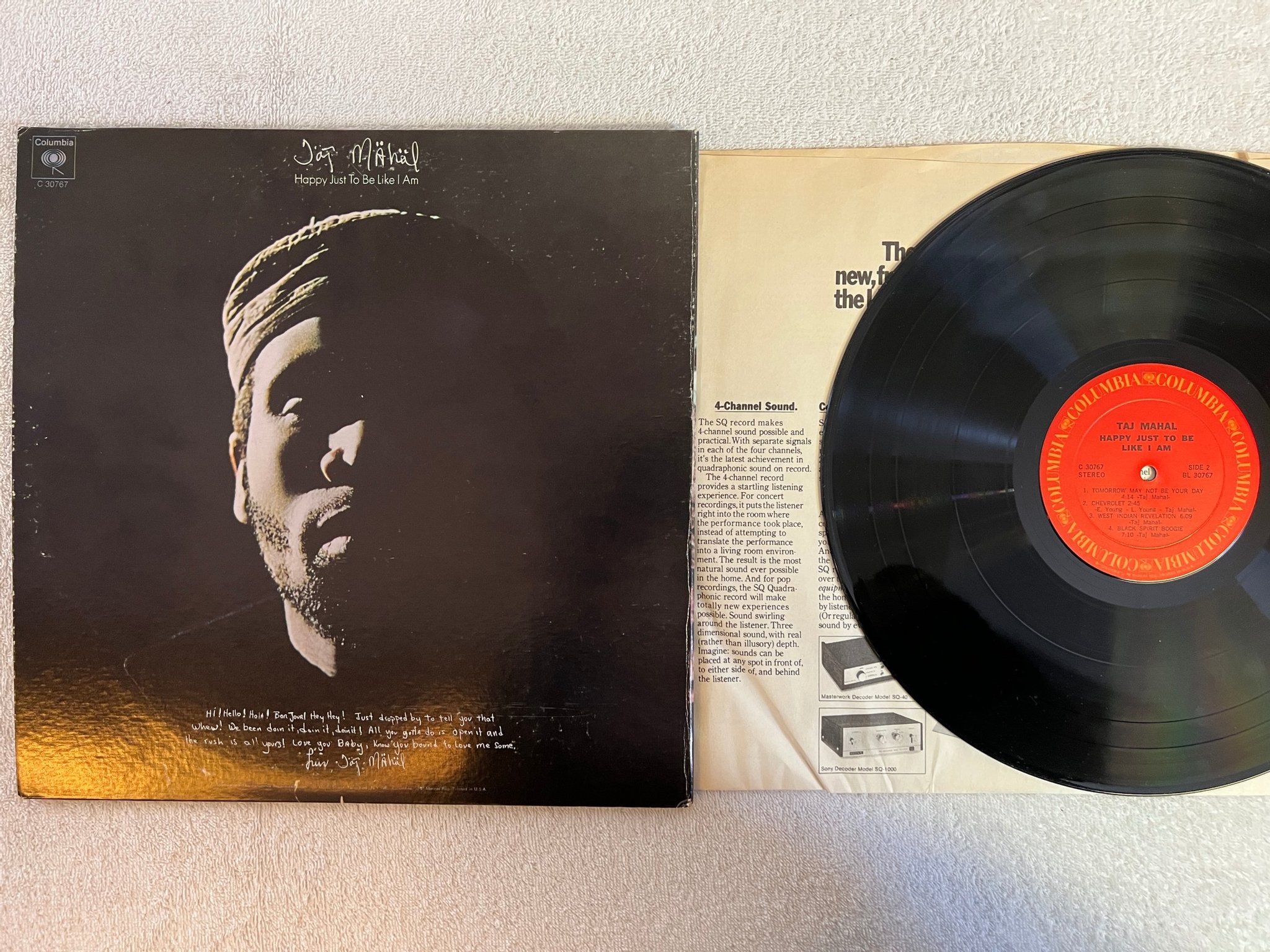 Omslagsbild för skivan TAJ MAHAL happy just to be like I am LP -71 US COLUMBIA C 30767