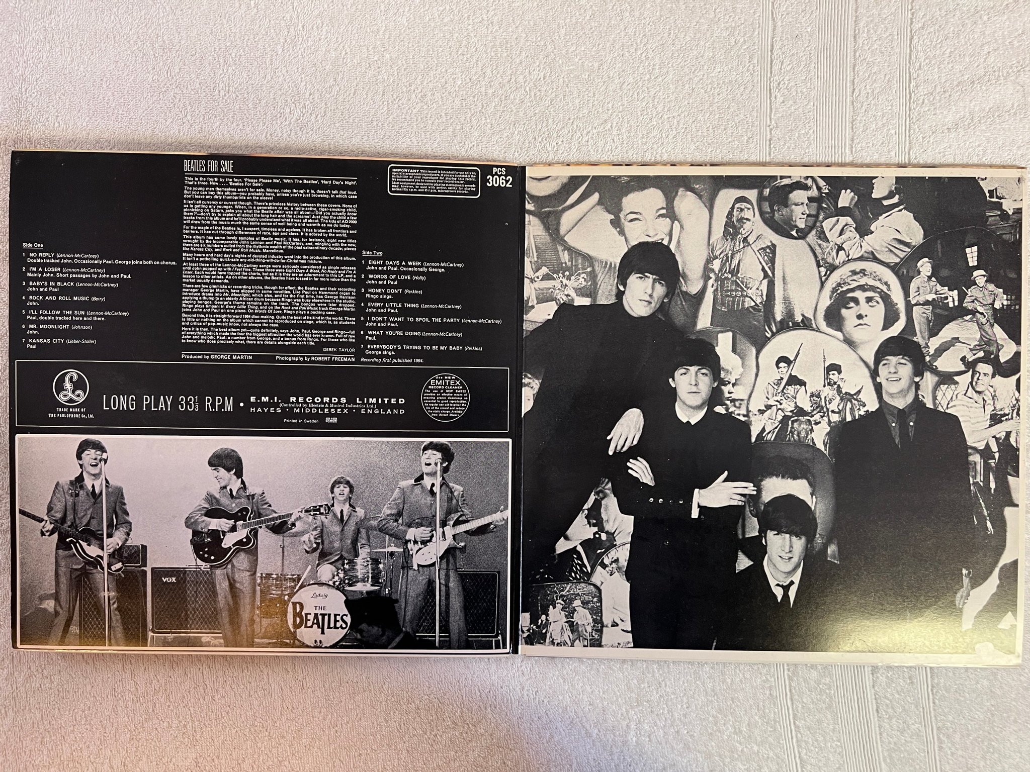 Omslagsbild för skivan THE BEATLES for sale LP re Swe EMI / PARLOPHONE PCS 3062
