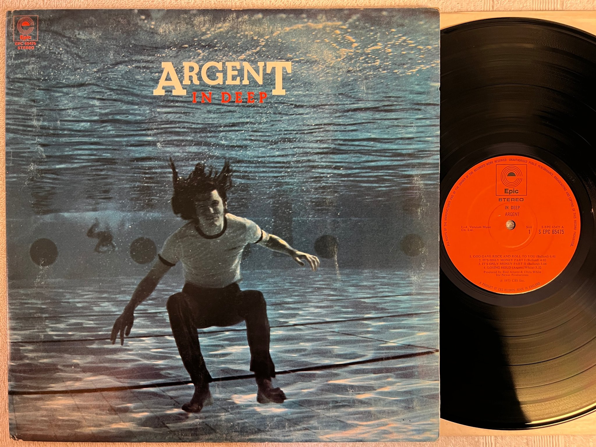Omslagsbild för skivan ARGENT in deep LP -73 UK EPIC S EPC 65475