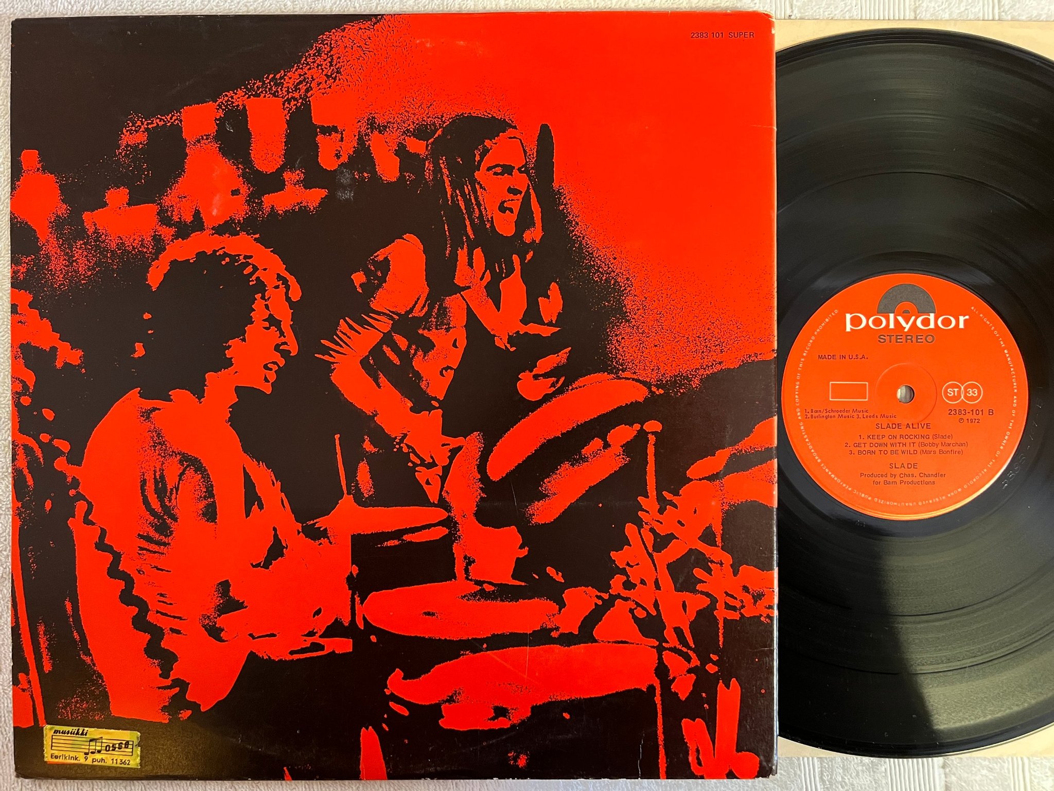 Omslagsbild för skivan SLADE alive LP -72 POLYDOR 2383-101