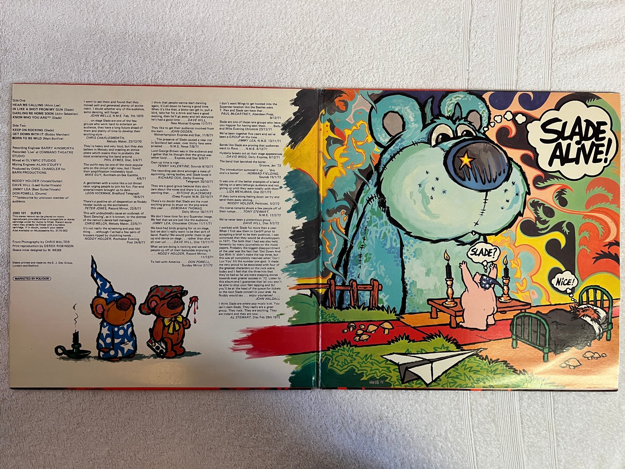 Omslagsbild för skivan SLADE alive LP -72 POLYDOR 2383-101