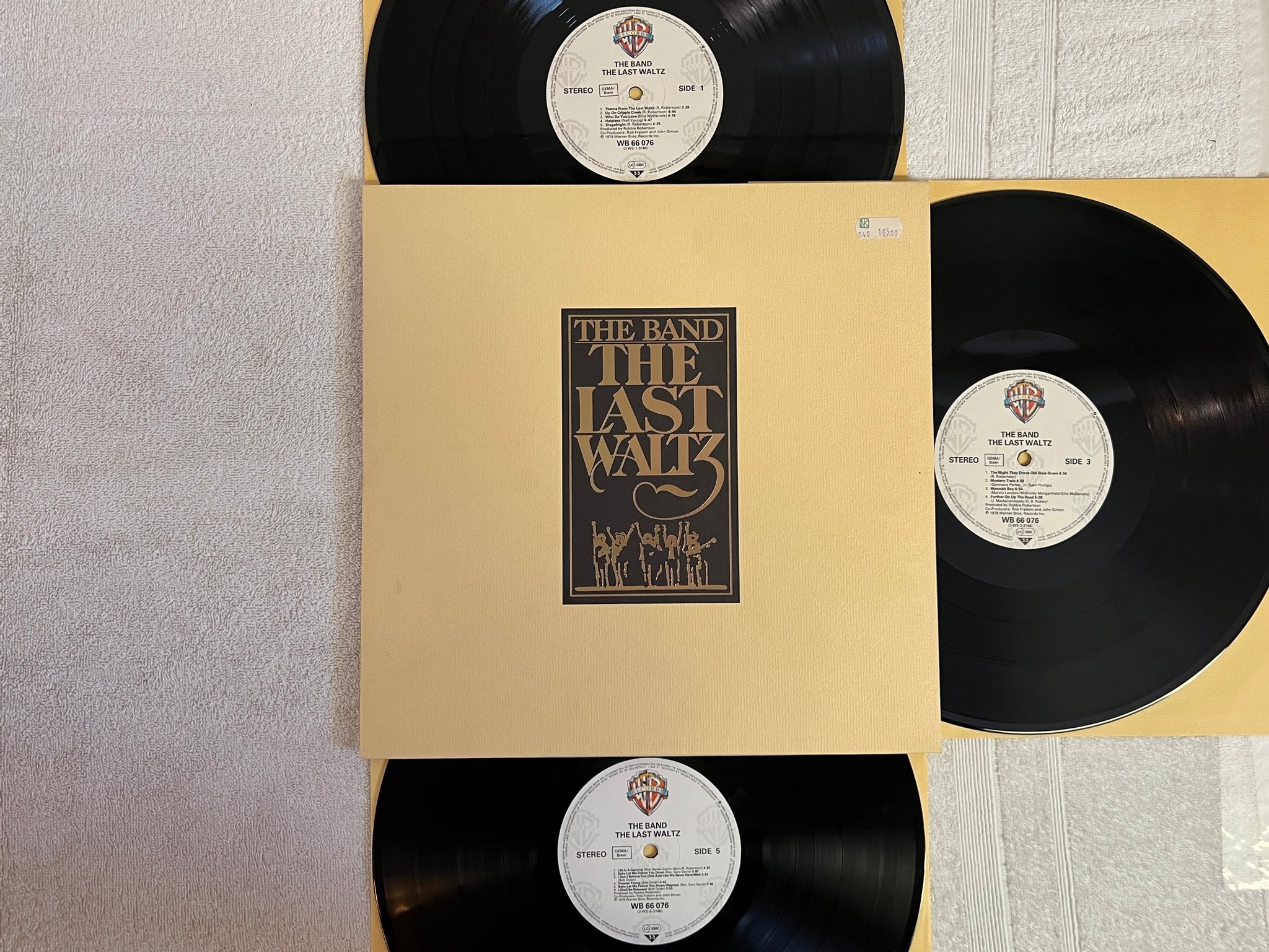 Omslagsbild för skivan THE BAND The Last Waltz 3xLP  Ger WARNER BROS WB 66076