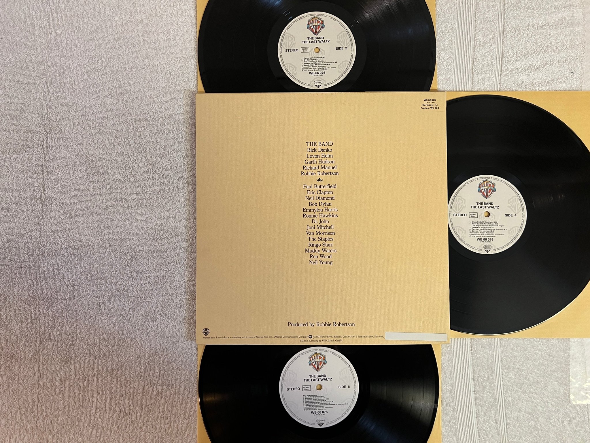 Omslagsbild för skivan THE BAND The Last Waltz 3xLP  Ger WARNER BROS WB 66076