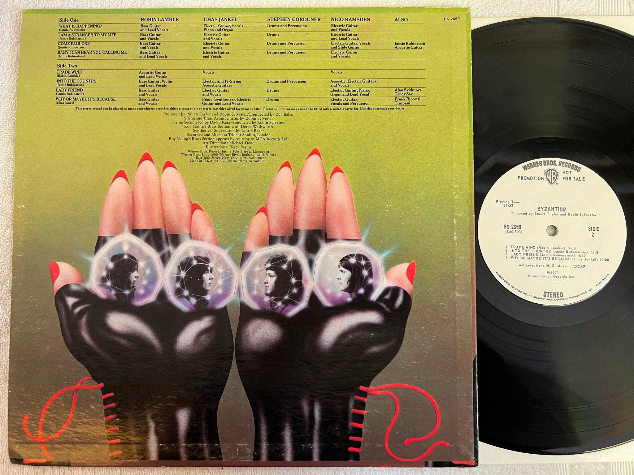 Omslagsbild för skivan BYZANTIUM s/t LP -72 US WARNER BROS promo BS-2659 prog