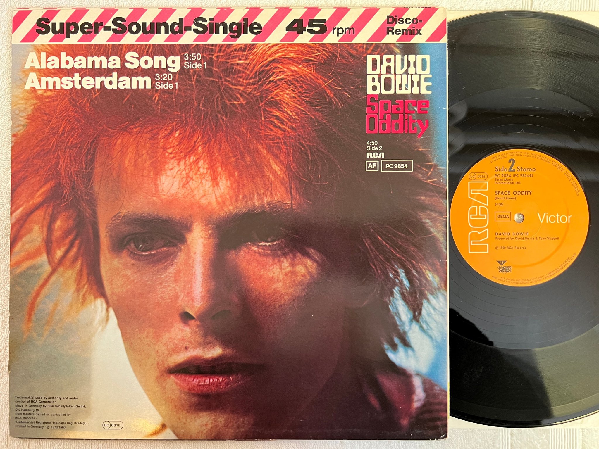 Omslagsbild för skivan DAVID BOWIE Alabama song 12"single -82 Ger RCA  PC 9854