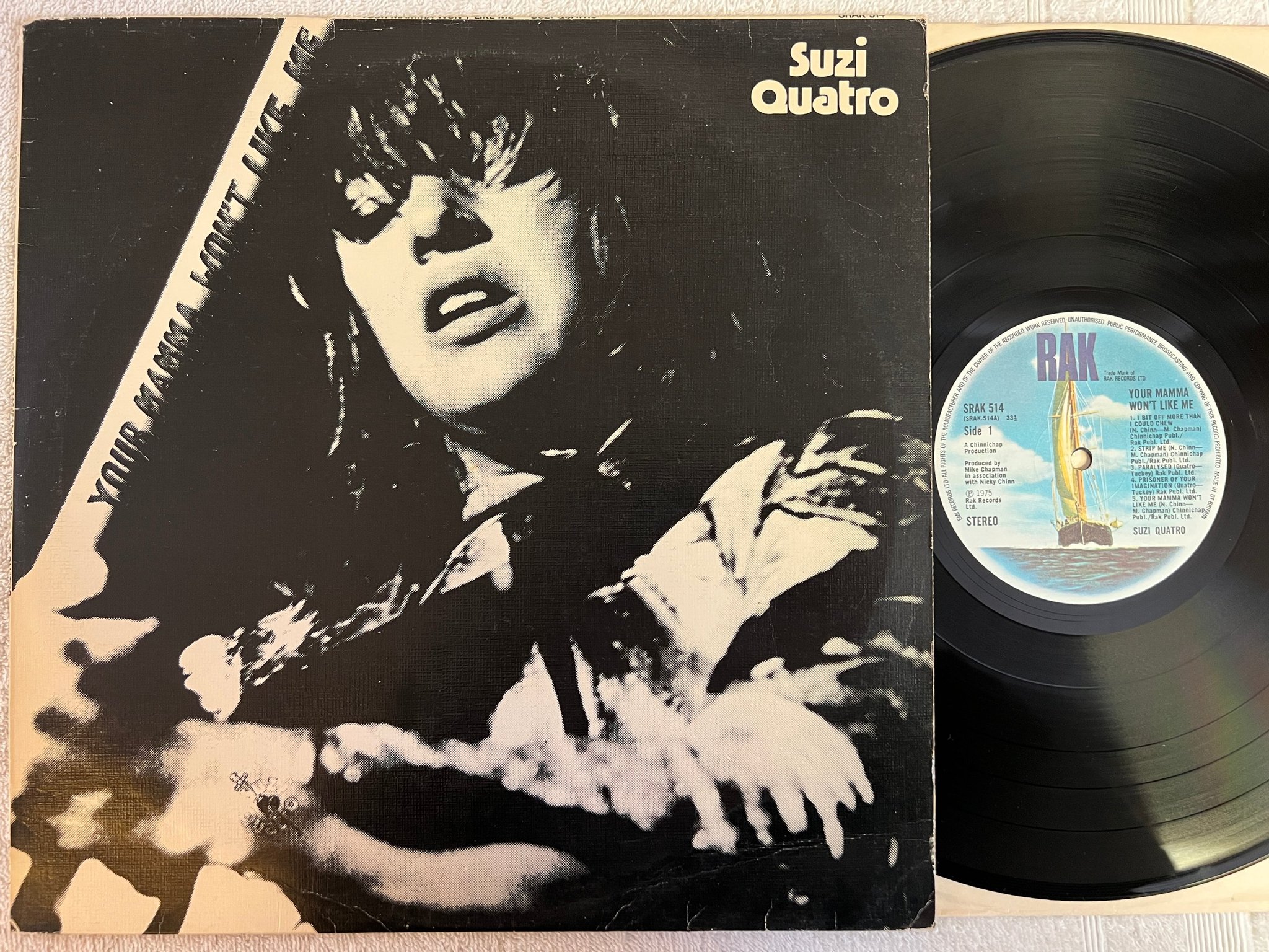 Omslagsbild för skivan SUZI QUATRO Your Mamma Won't Like Me LP -75 UK RAK SRAK 514