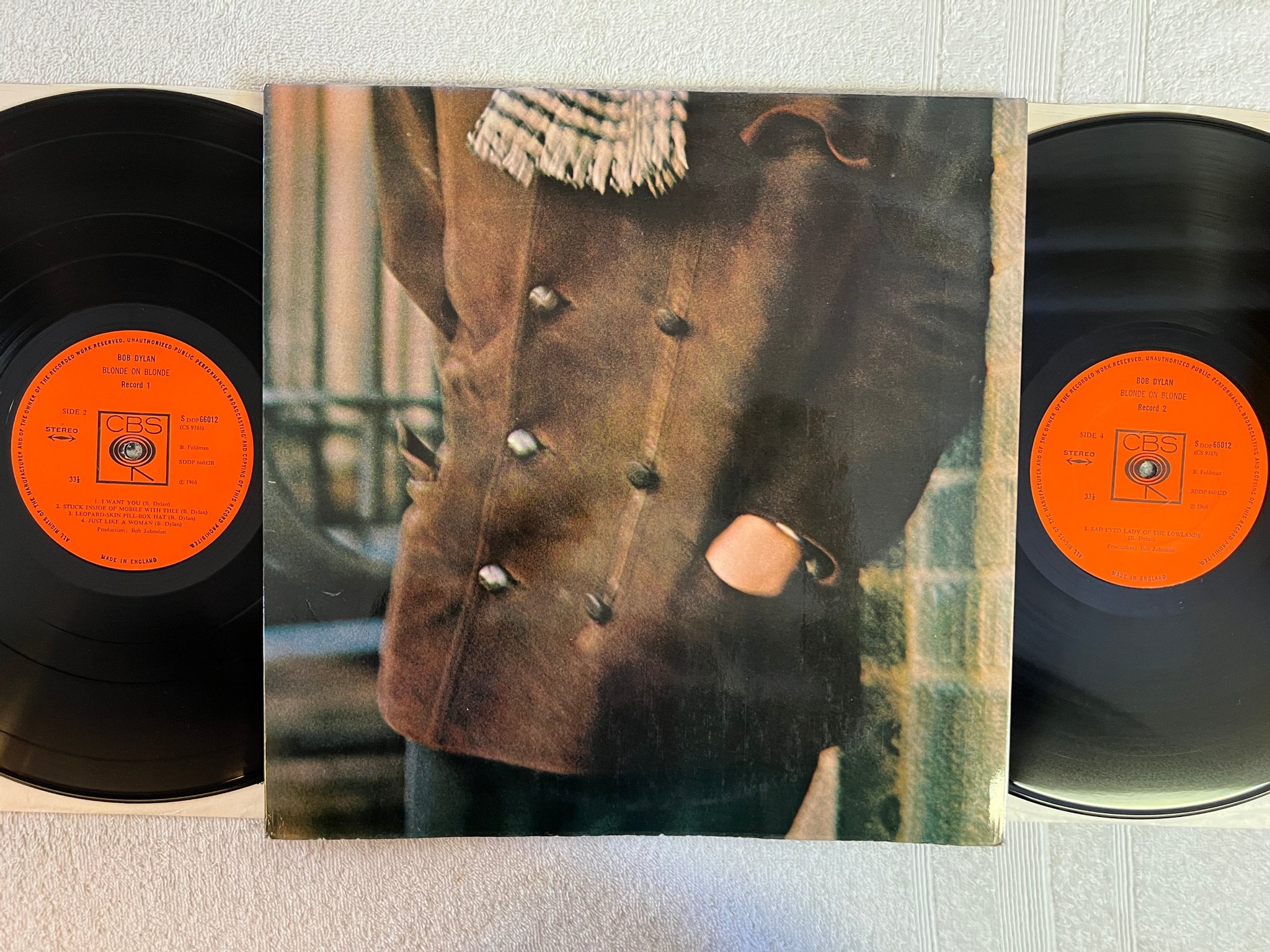 Omslagsbild för skivan BOB DYLAN blonde on blonde 2xLP -66 UK CBS SDDP 66012