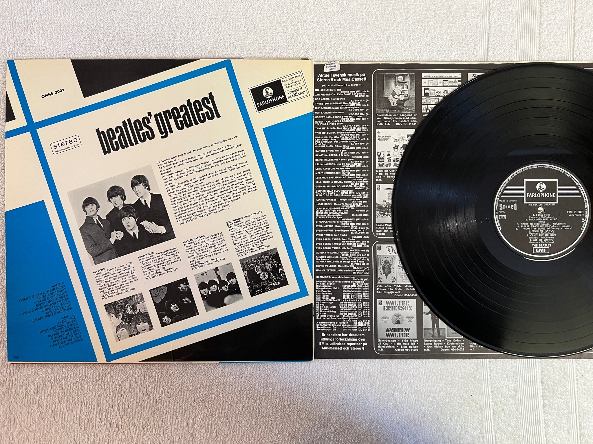 Omslagsbild för skivan THE BEATLES greatest LP ncb EMI / PARLOPHONE OMHS 3001
