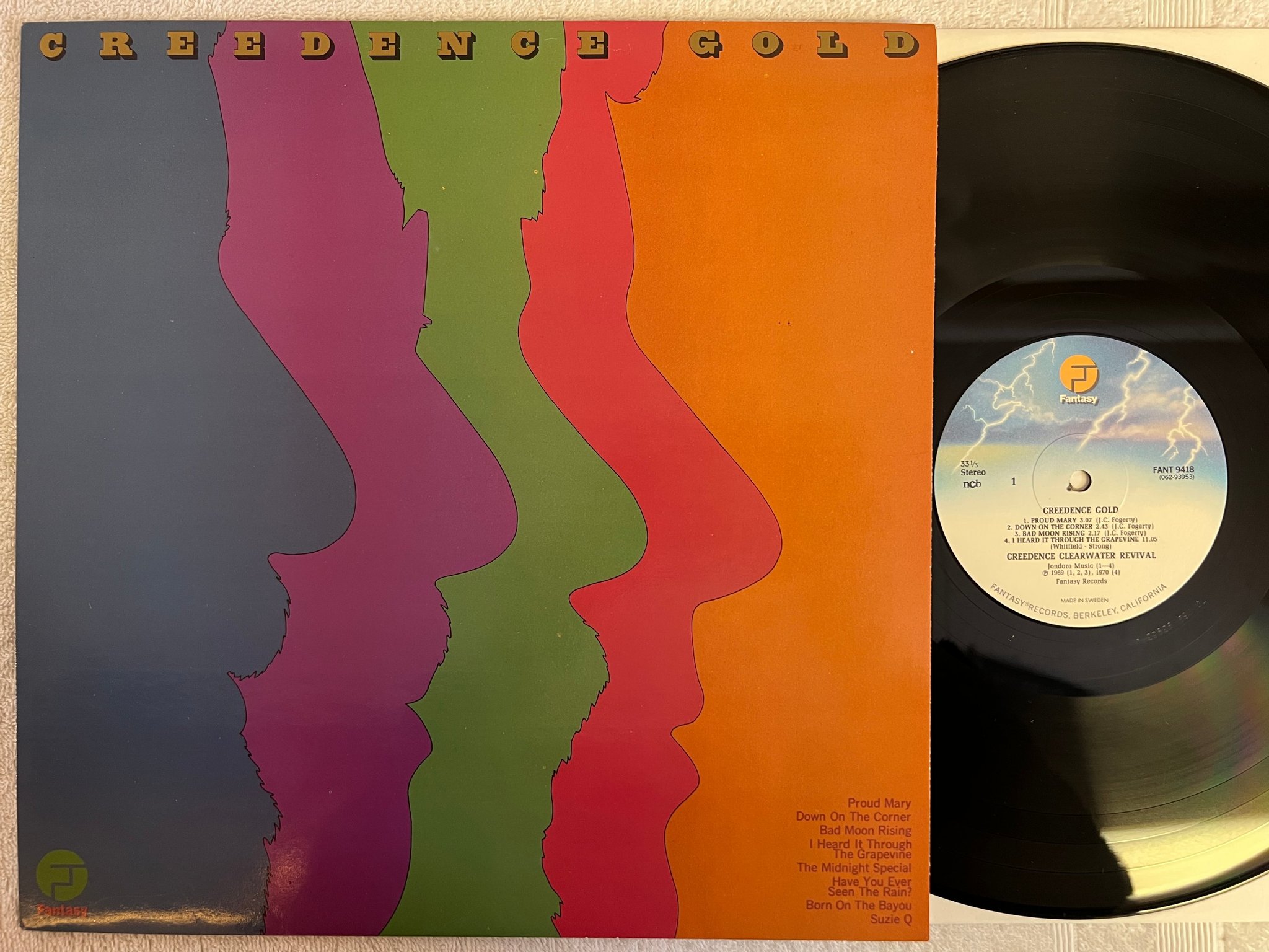 Omslagsbild för skivan CREEDENCE CLEARWATER REVIVAL gold LP re Swe FANTASY FANT 9418