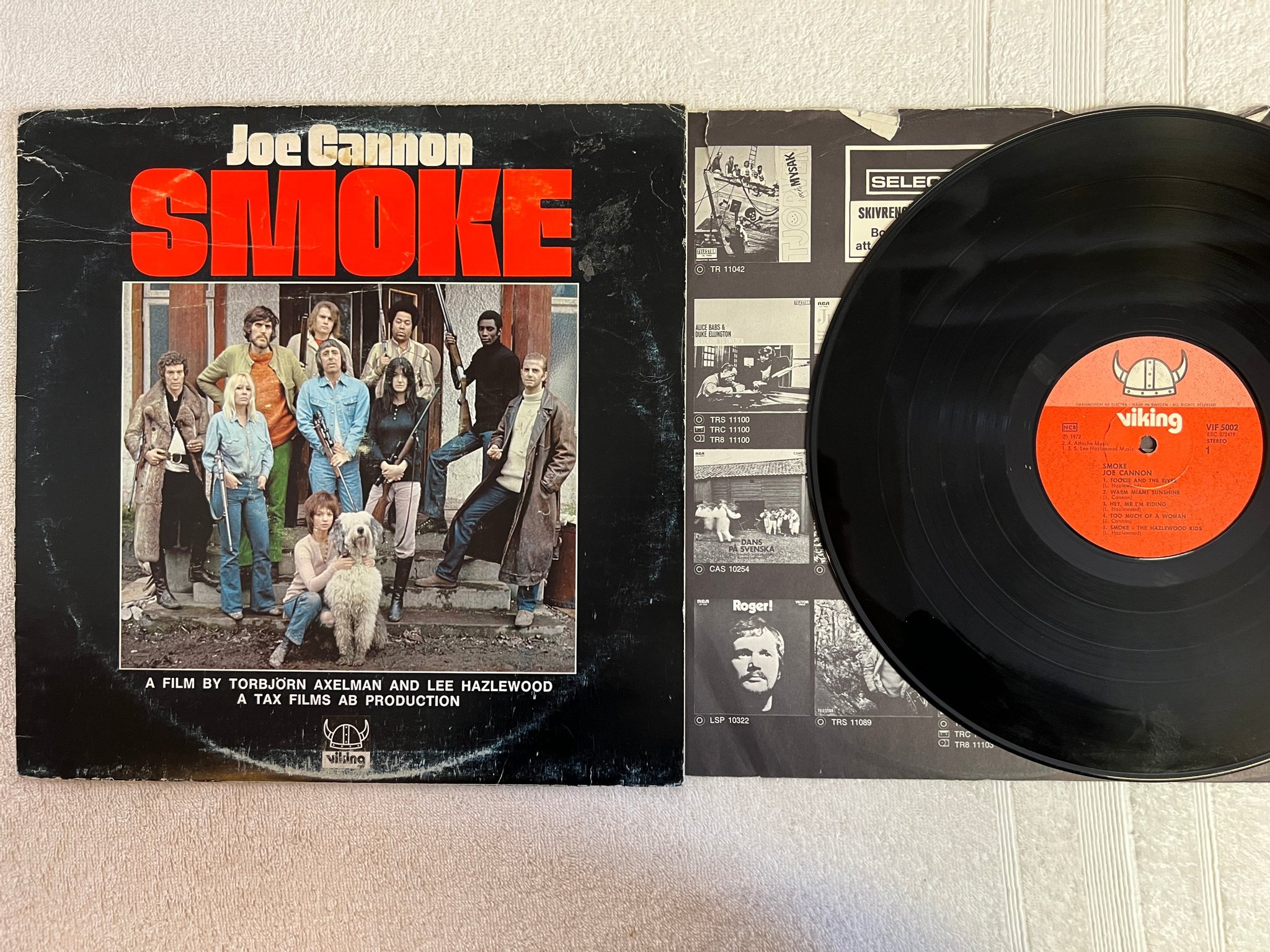 Omslagsbild för skivan JOE CANNON smoke LP Swe VIKING VIF 5002 Lee Hazlewood