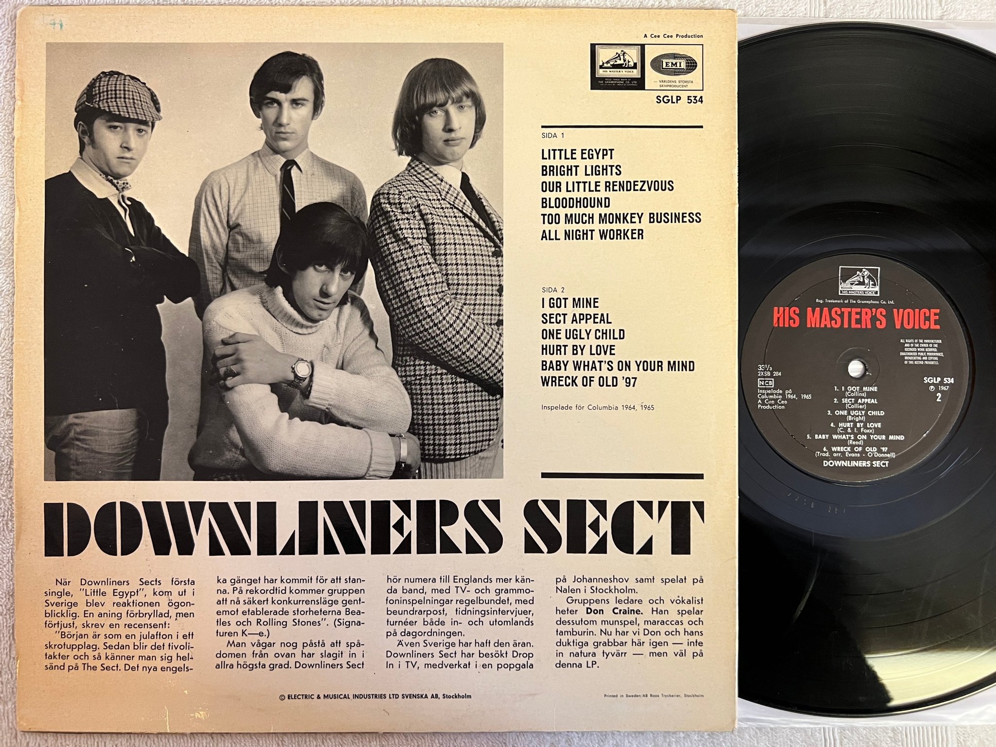 Omslagsbild för skivan DOWNLINERS SECT s/t LP -67 Swe HMV SGLP 534 