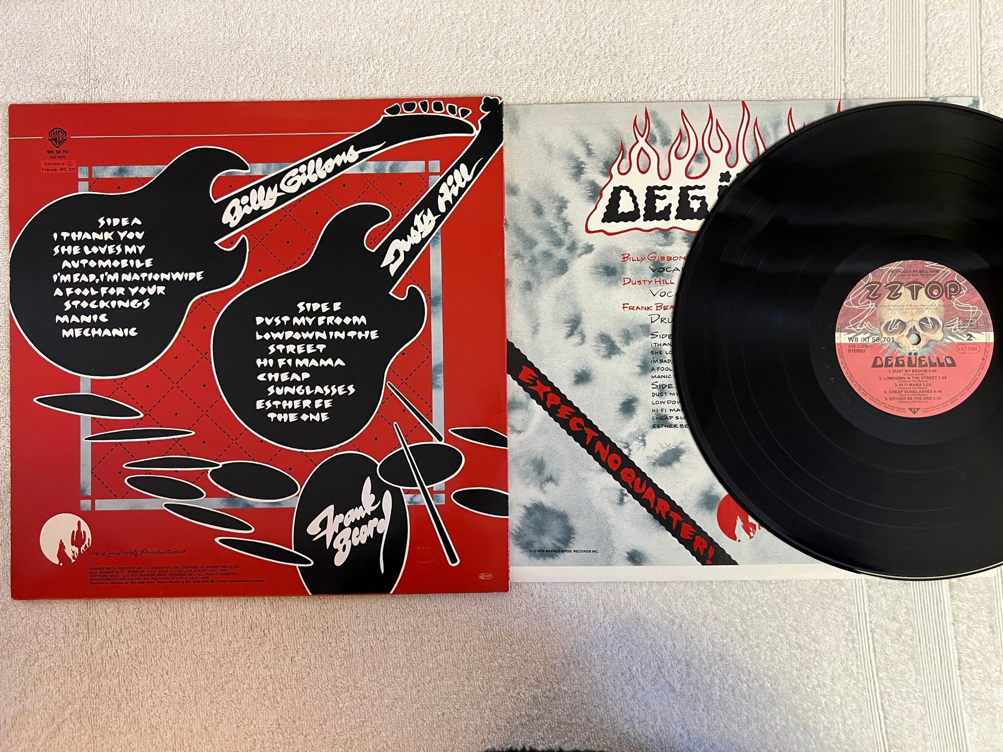 Omslagsbild för skivan ZZ TOP Degüello LP re Ger WARNER BROS WB (K) 56 701
