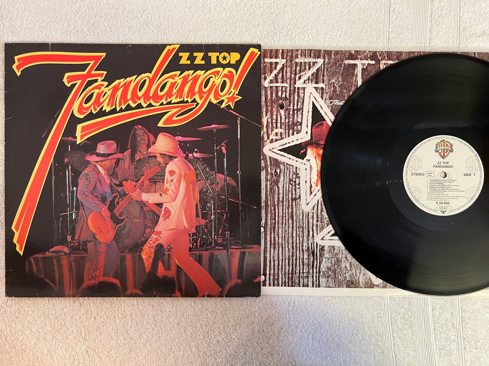 Omslagsbild för skivan ZZ TOP fandango LP re Ger WARNER BROS WB 56 604
