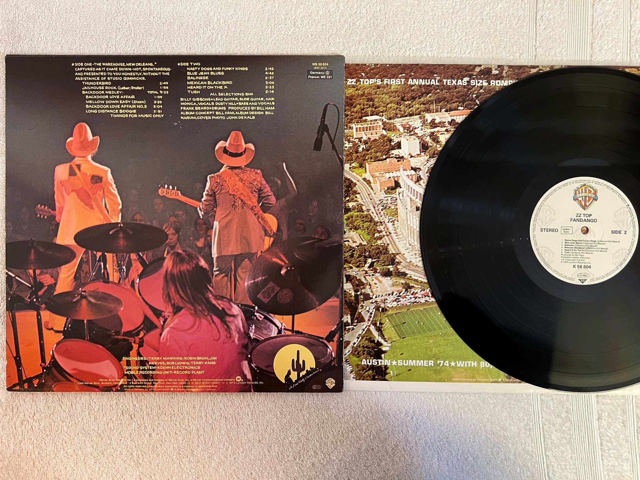 Omslagsbild för skivan ZZ TOP fandango LP re Ger WARNER BROS WB 56 604