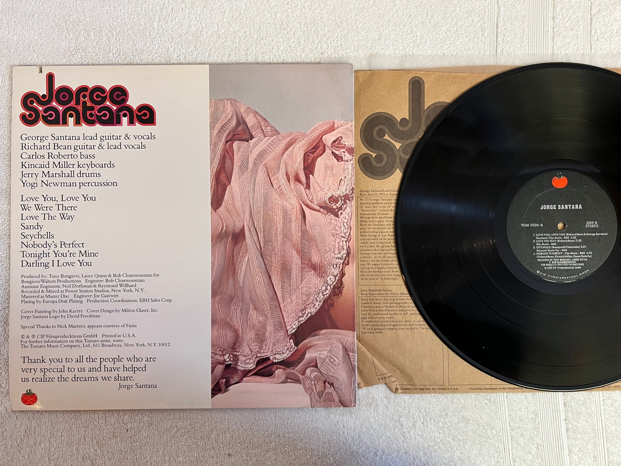 Omslagsbild för skivan JORGE SANTANA s/t LP -78 US TOMATO TOM-7020 