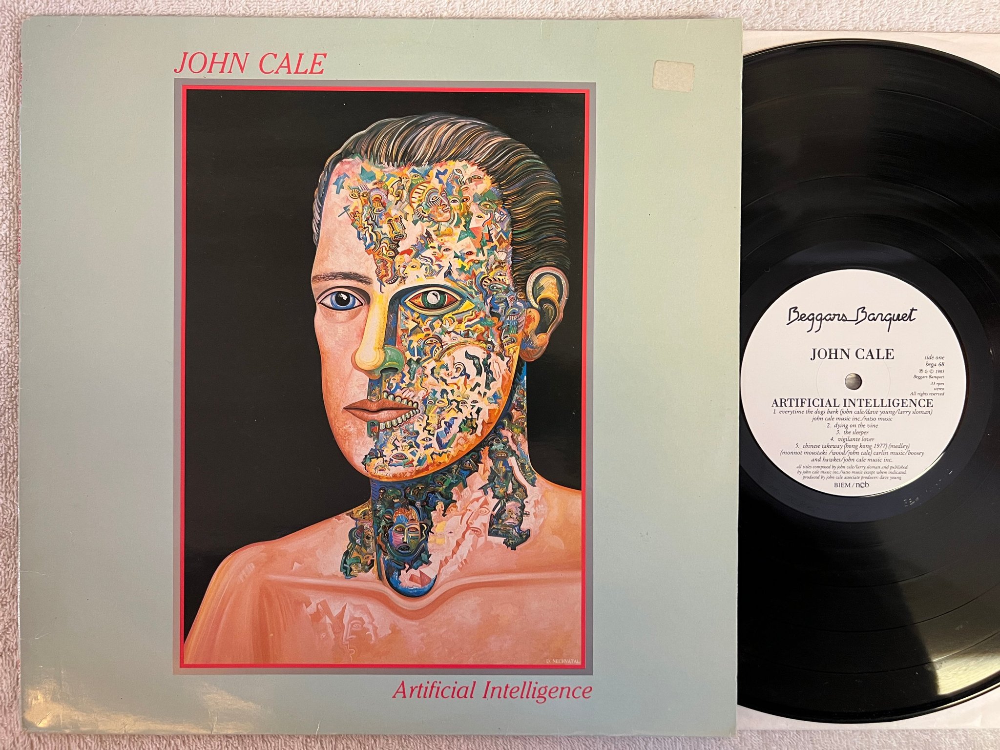Omslagsbild för skivan JOHN CALE artificial intelligence LP -85 ncb BEGGARS BANQUET BEGA 68 