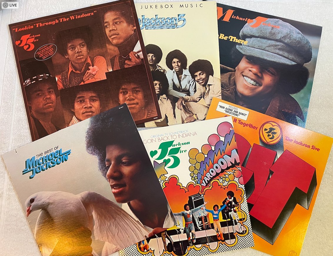 Omslagsbild för skivan MICHAEL JACKSONJackson five 7xLP box MOTOWN MJ4 w/ glove + post**RARE ***