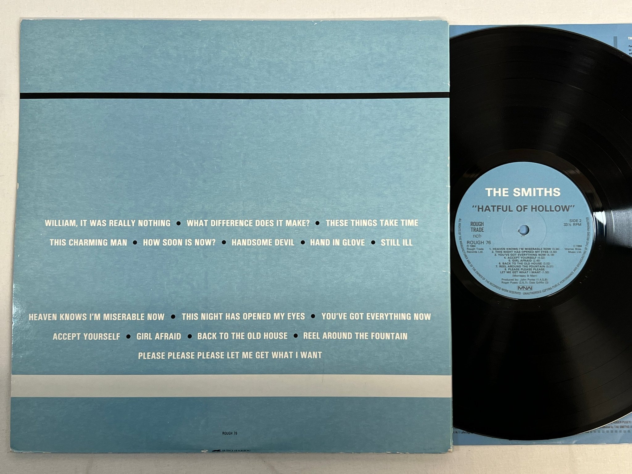 Omslagsbild för skivan THE SMITHS hateful of hollow LP -84 ncb MNW ROUGH 76