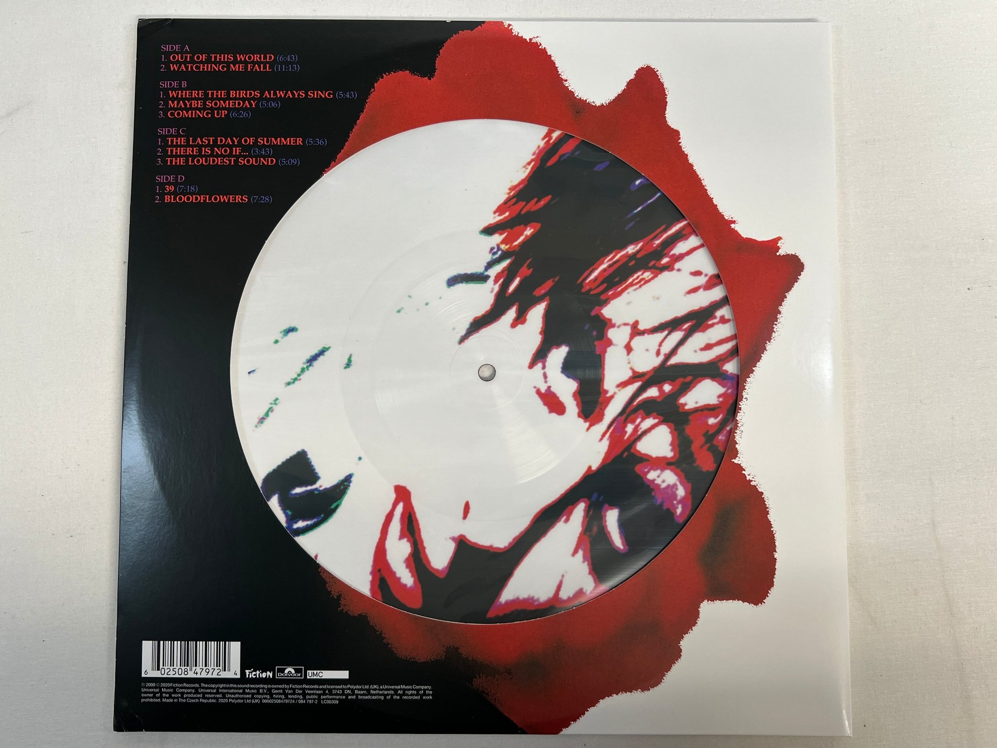 Omslagsbild för skivan THE CURE bloodflowers 2xLP 2020 Eu FICTION 602508479724 picture discs 