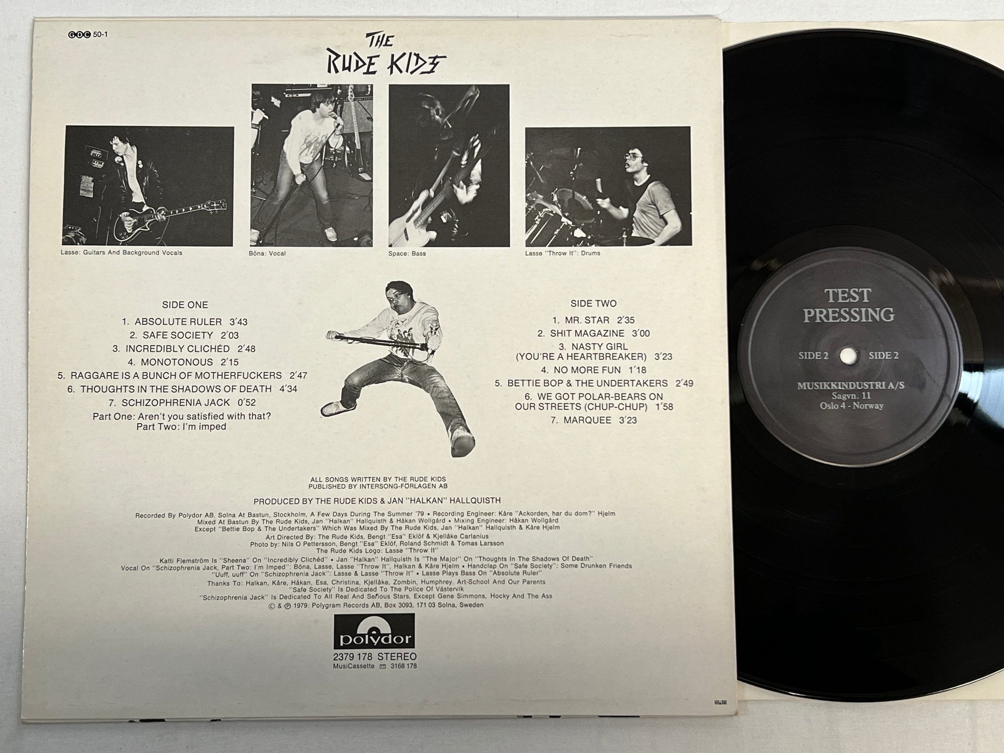 Omslagsbild för skivan THE RUDE KIDS Safe Society LP -79 Swe TEST PRESSING 2379178 ** R A R E **