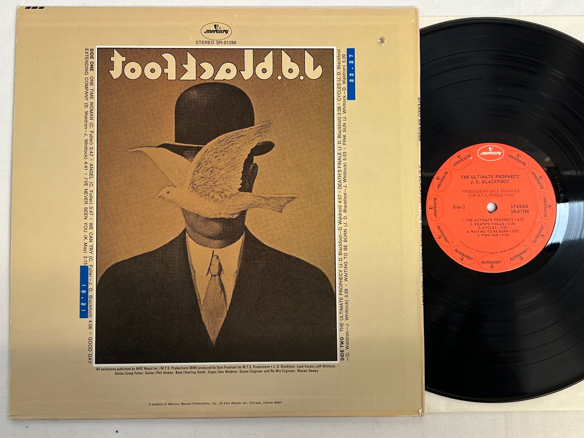 Omslagsbild för skivan J.D. BLACKFOOT The Ultimate Prophecy LP -70 US mercury SR 61288 psych