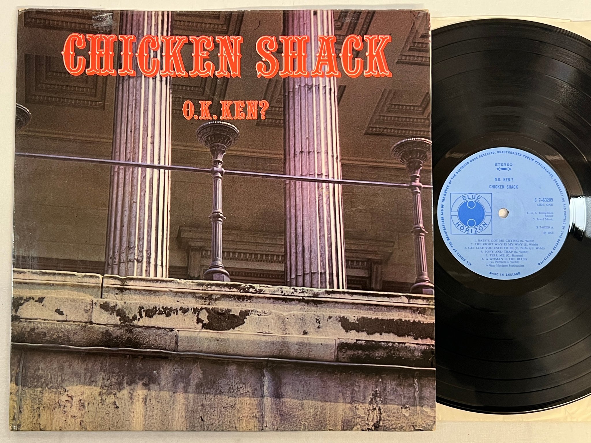 Omslagsbild för skivan CHICKEN SHACK o.k. ken? LP -68 UK BLUE HORIZON S 7-63209 