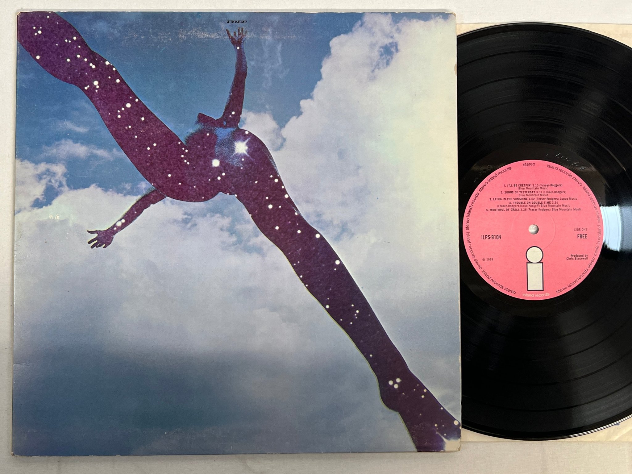 Omslagsbild för skivan FREE s/t LP -69 UK pink ISLAND ILPS 9104