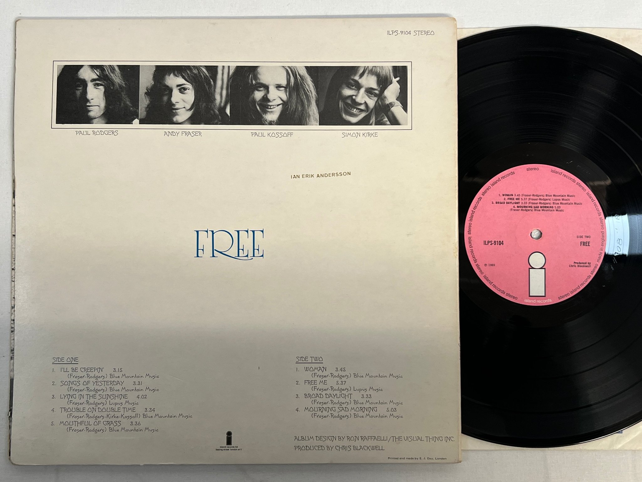 Omslagsbild för skivan FREE s/t LP -69 UK pink ISLAND ILPS 9104