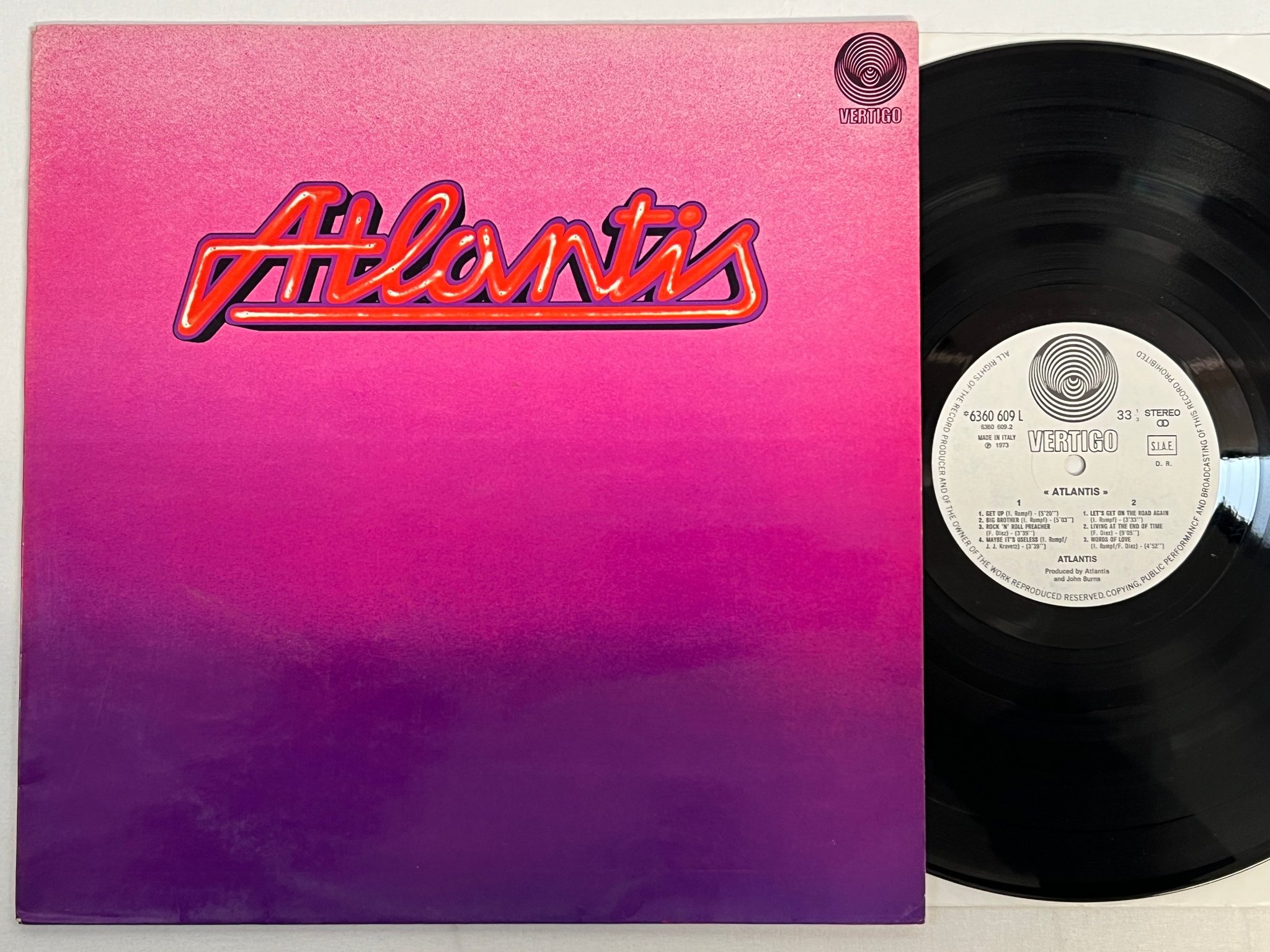 Omslagsbild för skivan ATLANTIS s/t LP -72 Ger VERTIGO 6360 609 blues / kraut