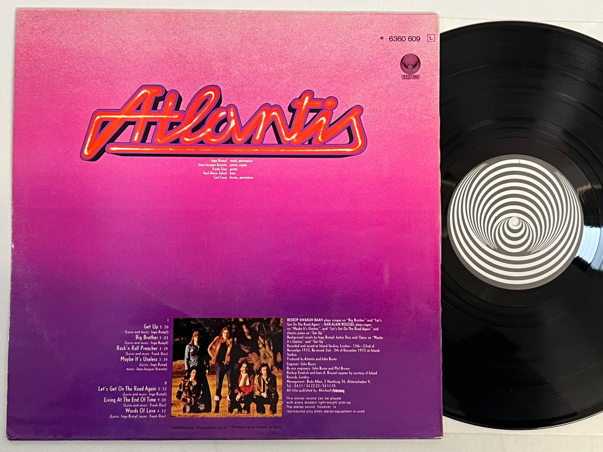 Omslagsbild för skivan ATLANTIS s/t LP -72 Ger VERTIGO 6360 609 blues / kraut