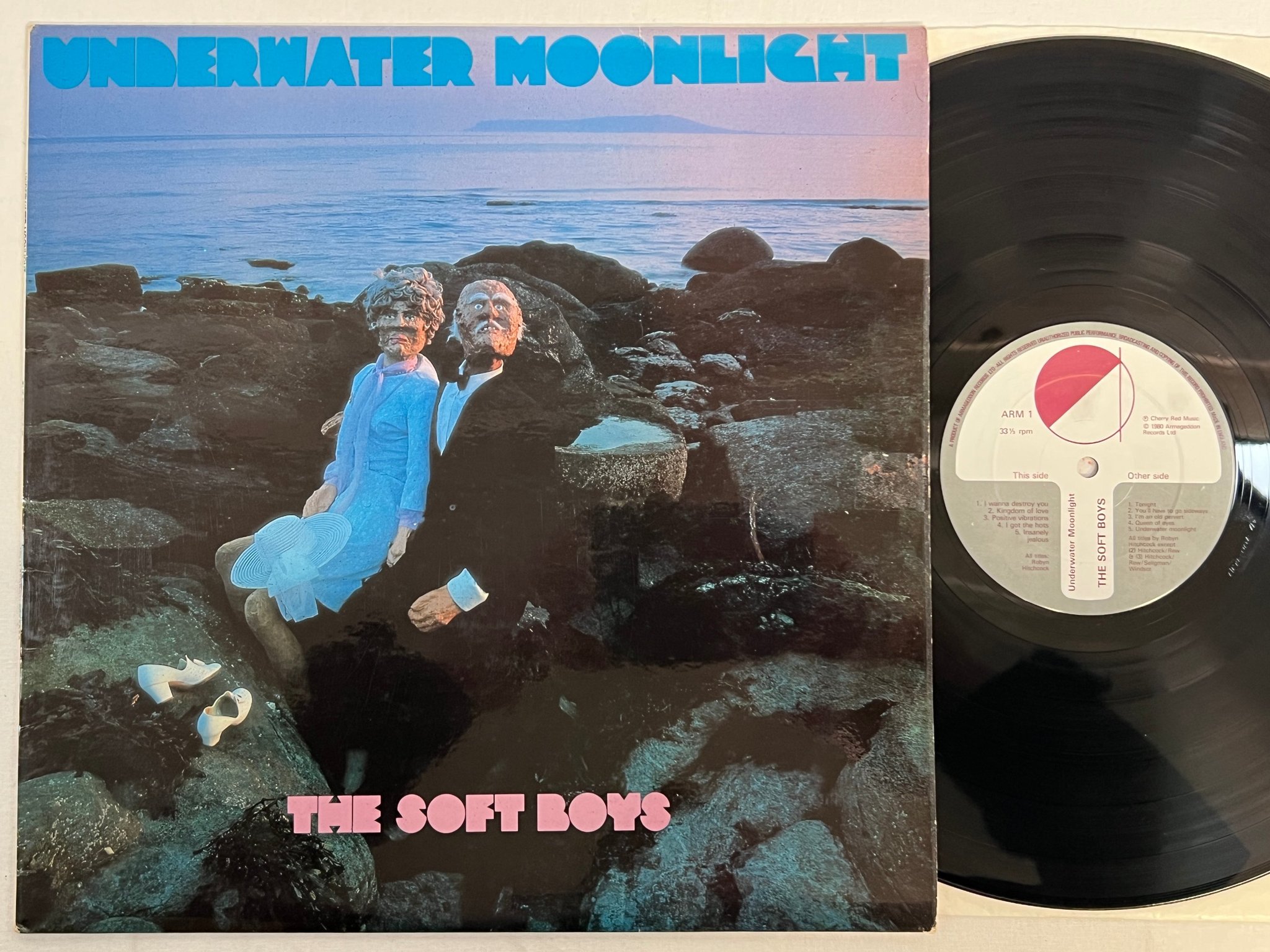 Omslagsbild för skivan THE SOFT BOYS Underwater Moonlight LP -80 UK armageddon ARM 1 indie rock 