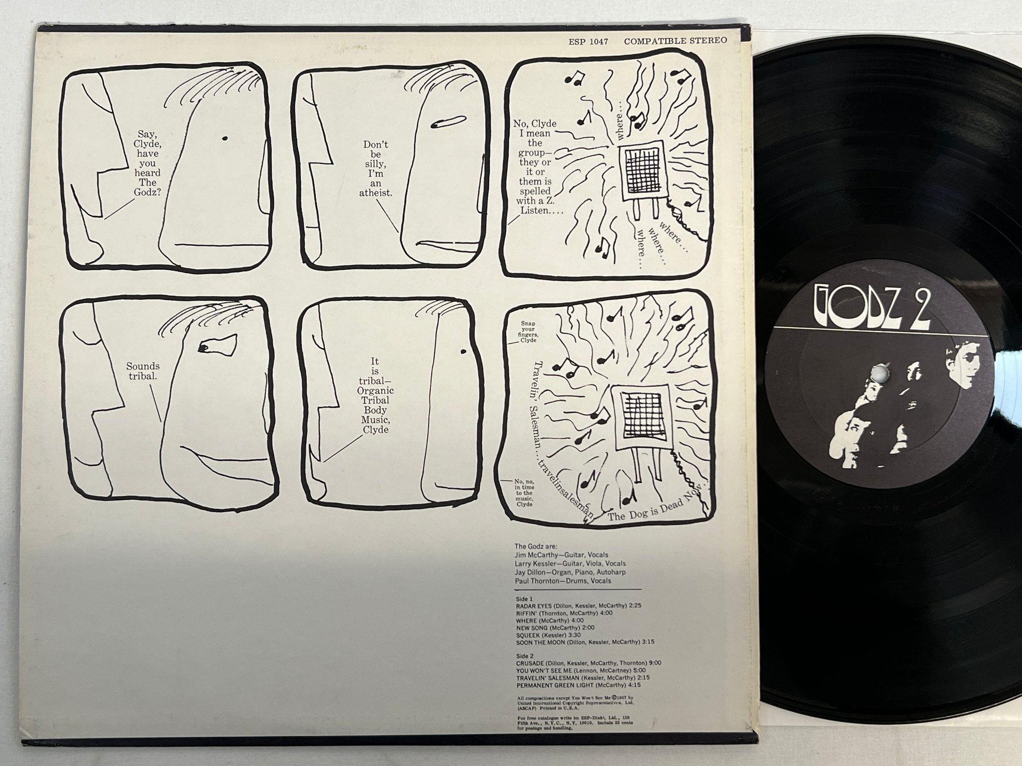 Omslagsbild för skivan GODZ 2 s/t LP -67 US ESP DISK ESP 1047 psych / avantgarde